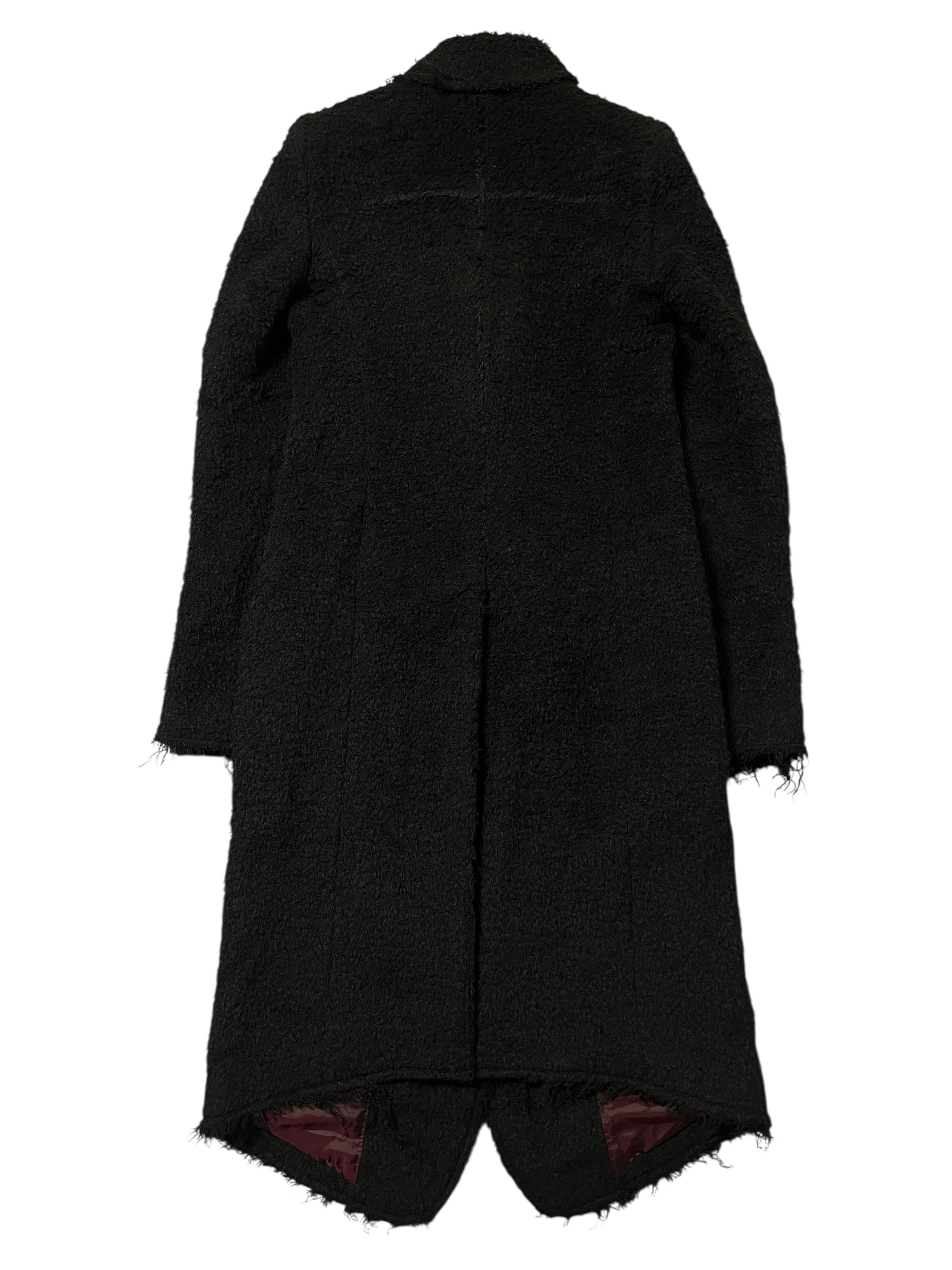 Black 00s Back Cross Trench Coat by Le Grande Bleu featuring a stylish design and classic silhouette.