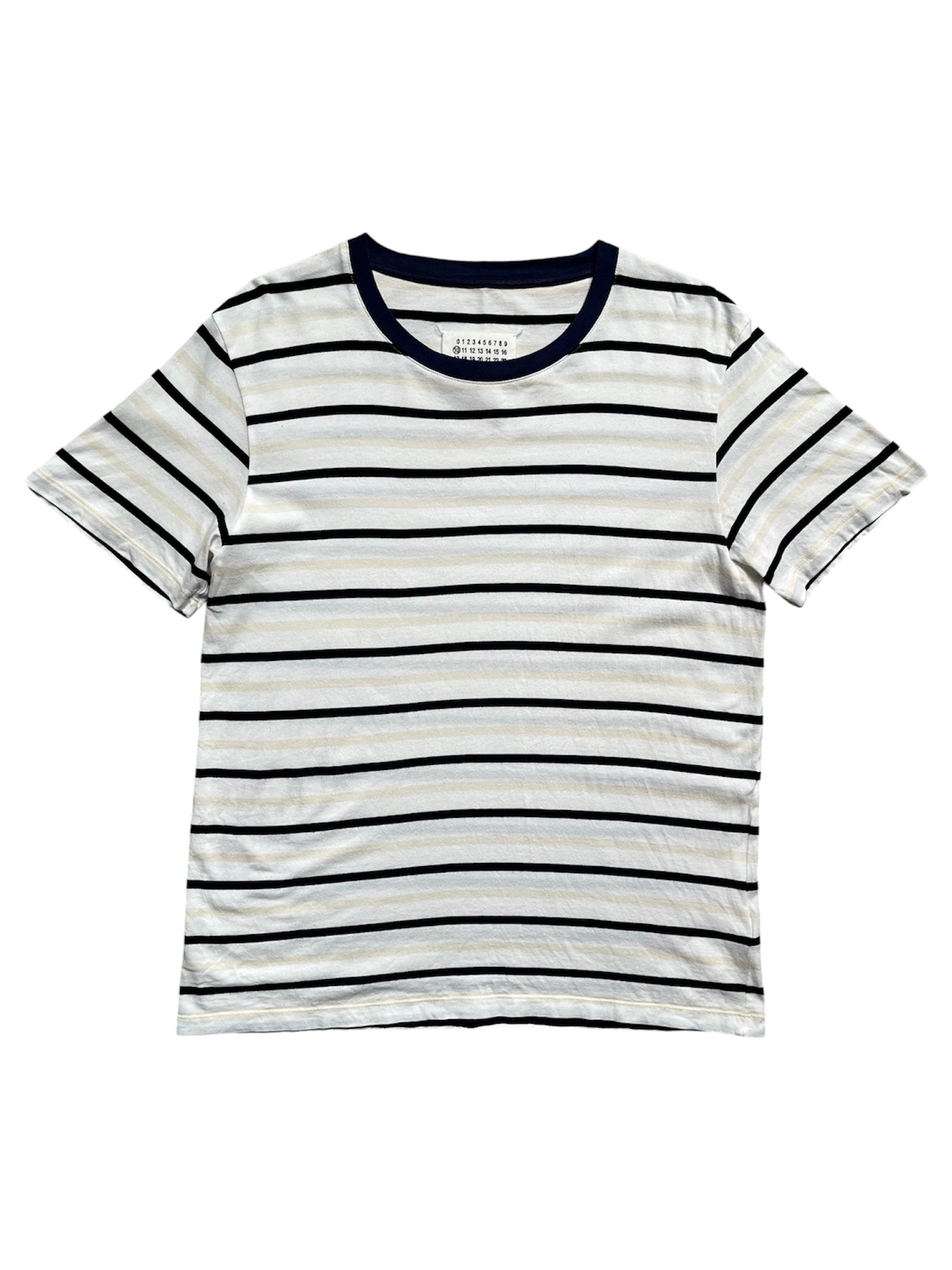 Maison Margiela SS18 Black & Beige Stripe T-Shirt
