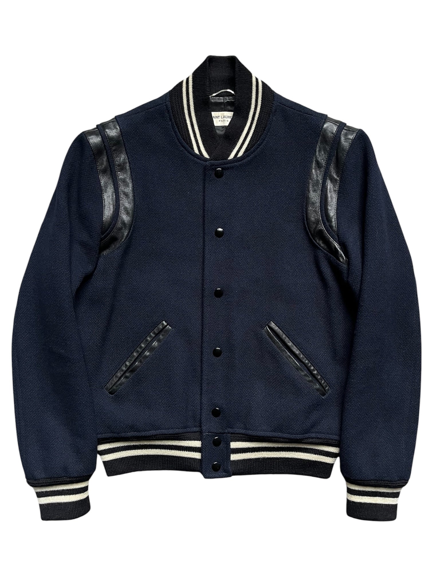 Saint Laurent FW16 Navy Wool Teddy Jacket