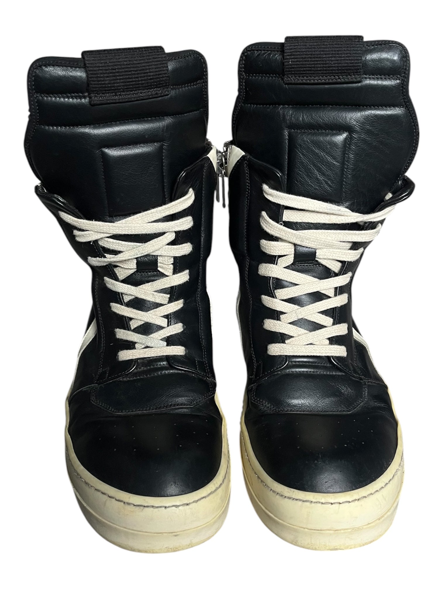 Rick Owens FW17 "Glitter" Black Leather Geobasket Sneakers