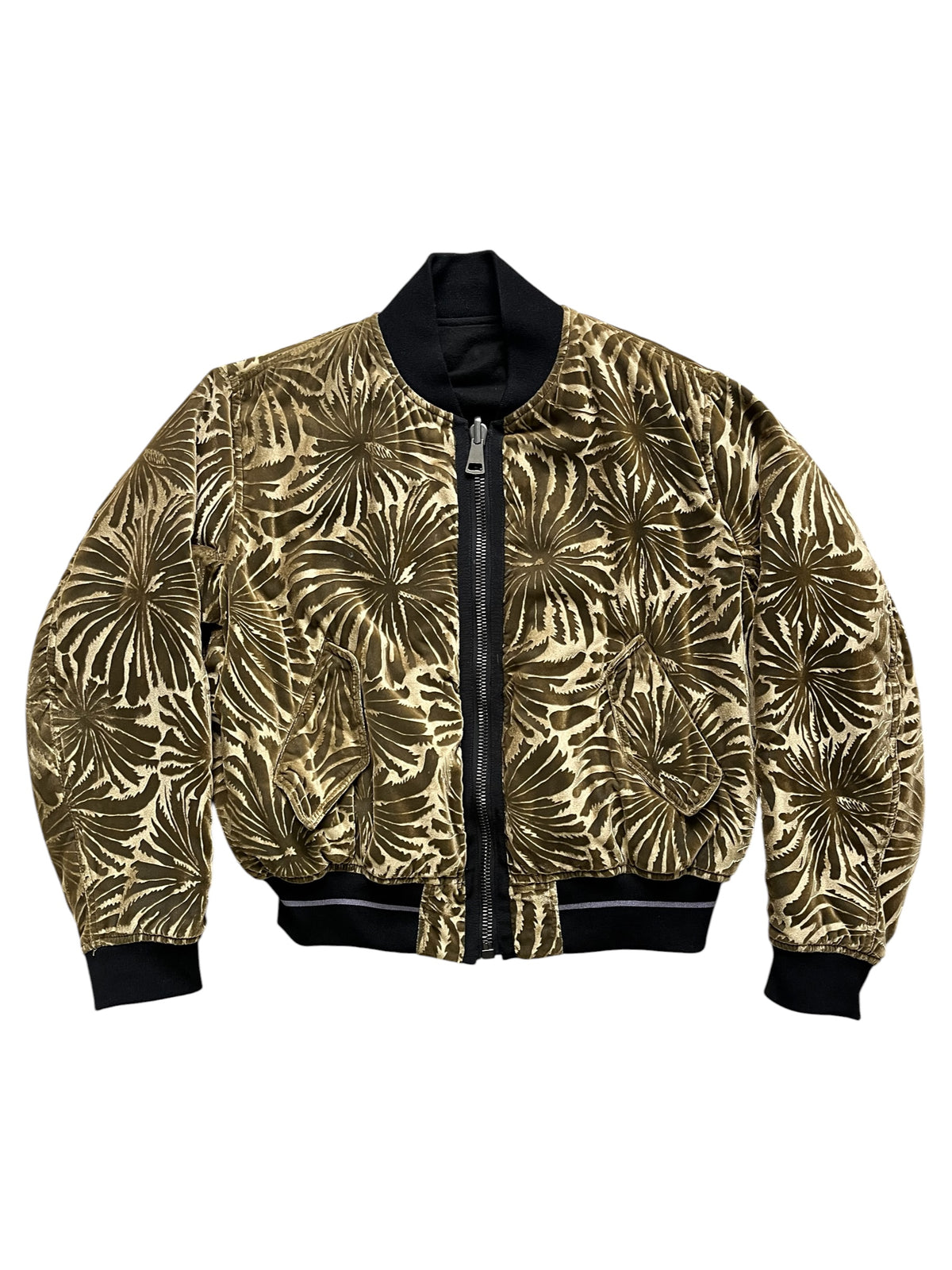 Haider Ackermann FW18 Velvet Palm Trees Reversible Bomber Jacket