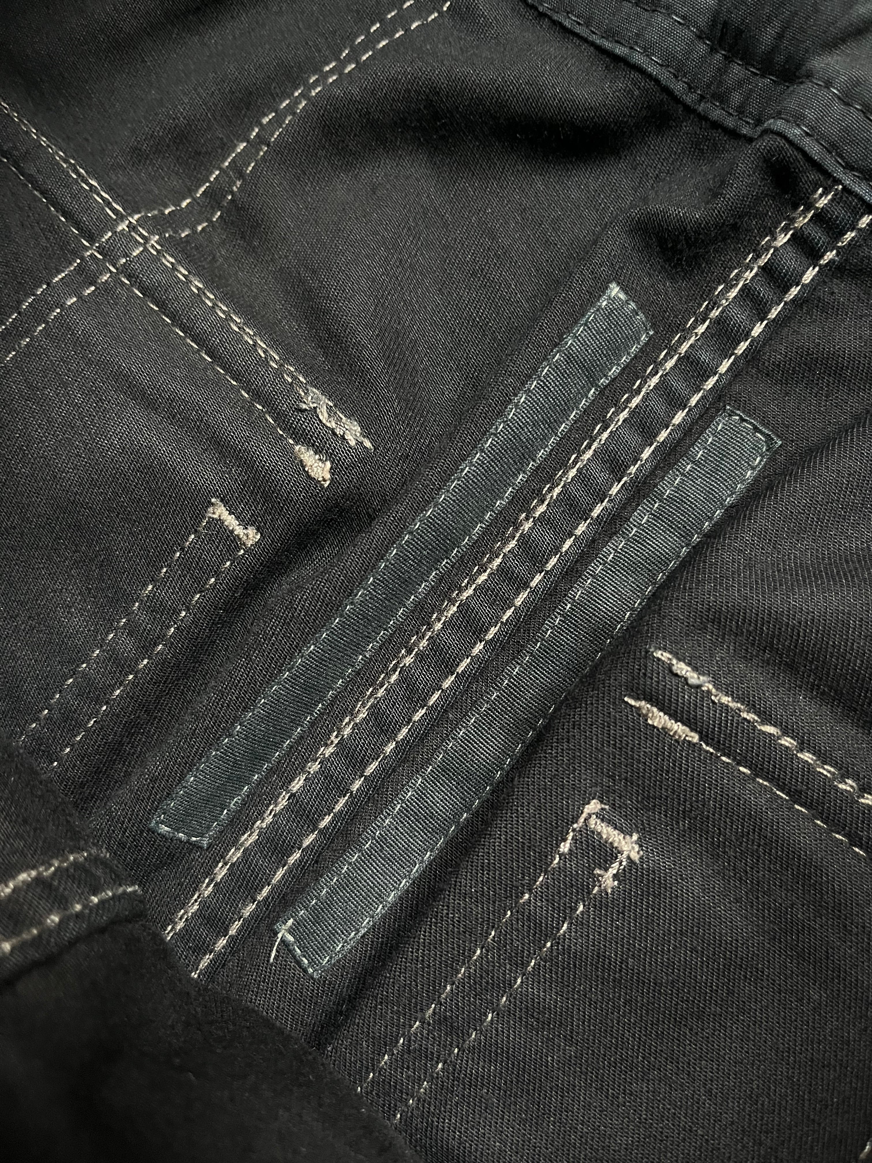 Rick Owens SS19 DRKSHDW Waxed Denim Creatch Cargo Pants Archive Fashion Darkwear