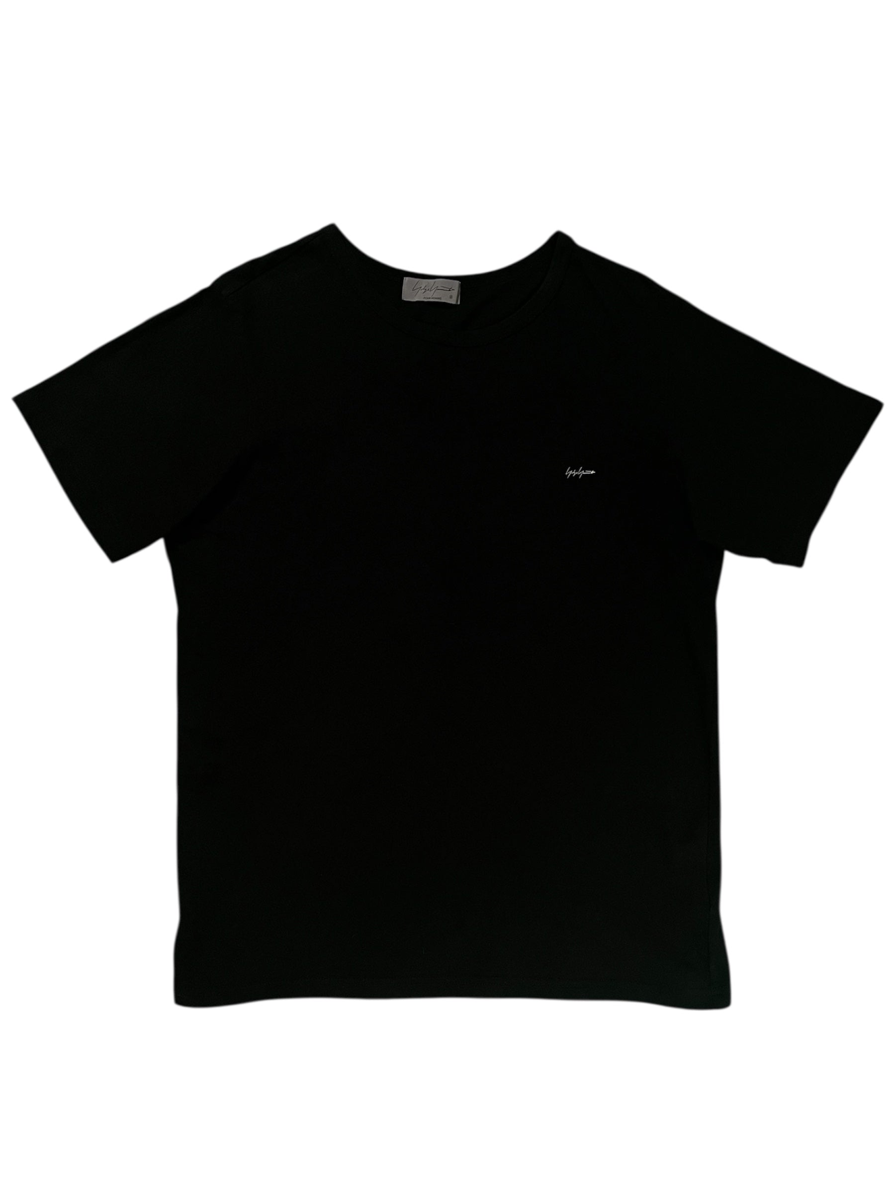 Yohji Yamamoto AW22 Signature Logo T-Shirt featuring the brand's logo on a stylish cotton t-shirt in the image.