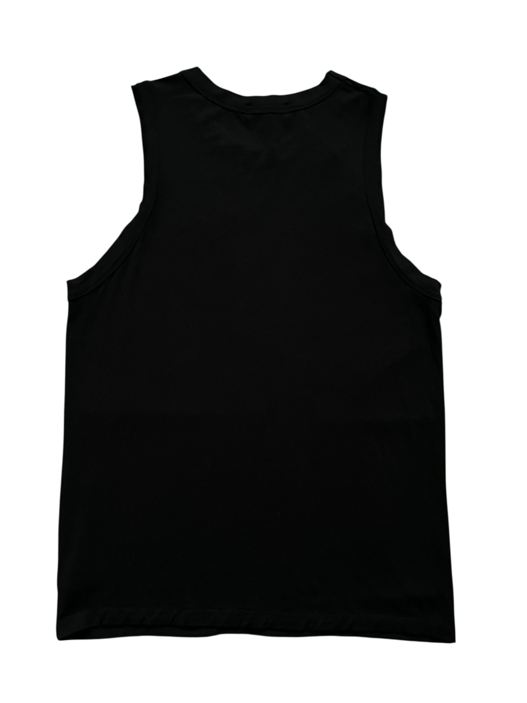 Navy tank top by Yohji Yamamoto, sleeveless shirt with a relaxed fit, displayed on a plain background.