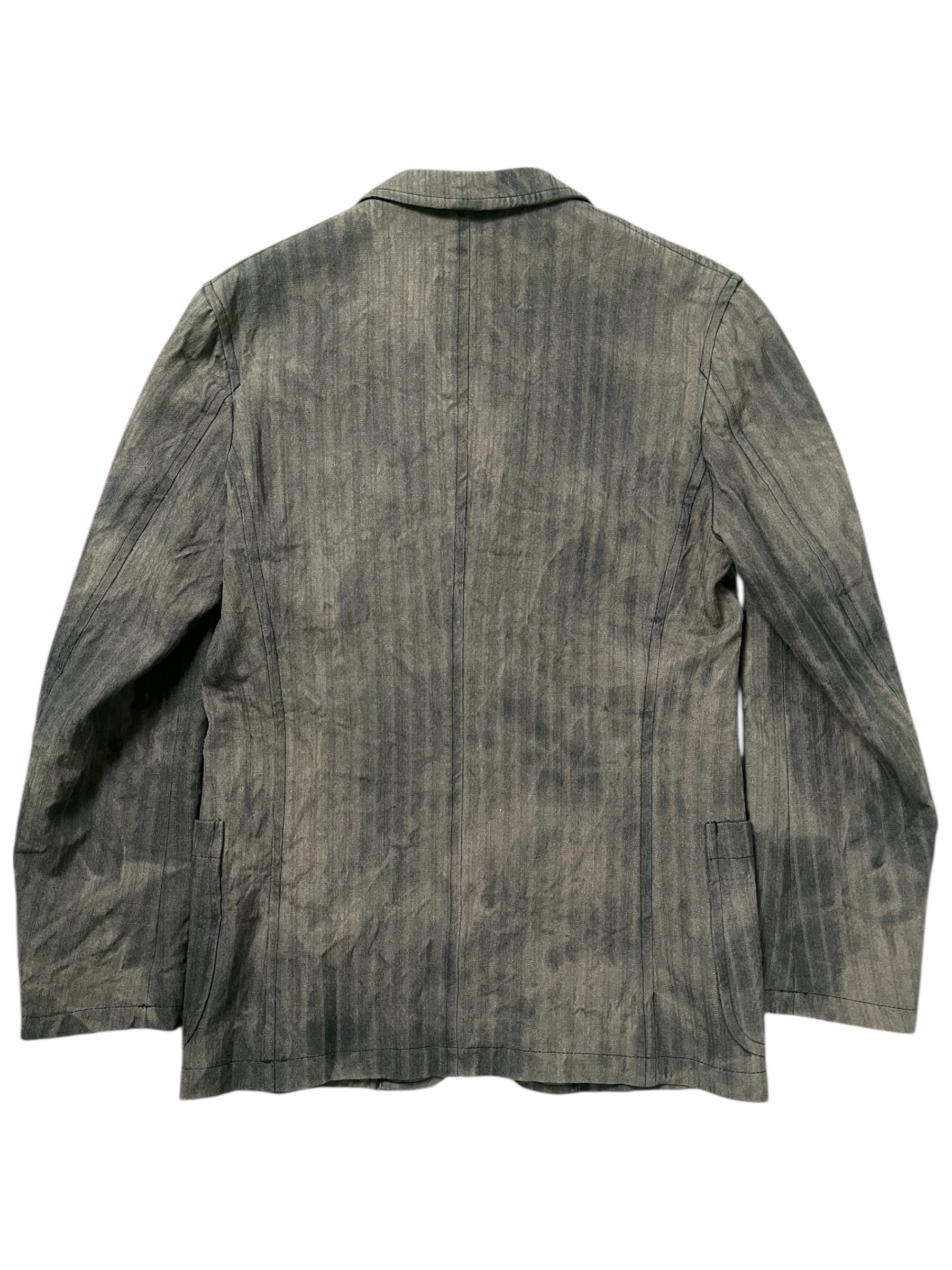 Comme des Garçons Homme SS05 tie-dye pleated wool blazer jacket with vibrant multicolor design and tailored fit.