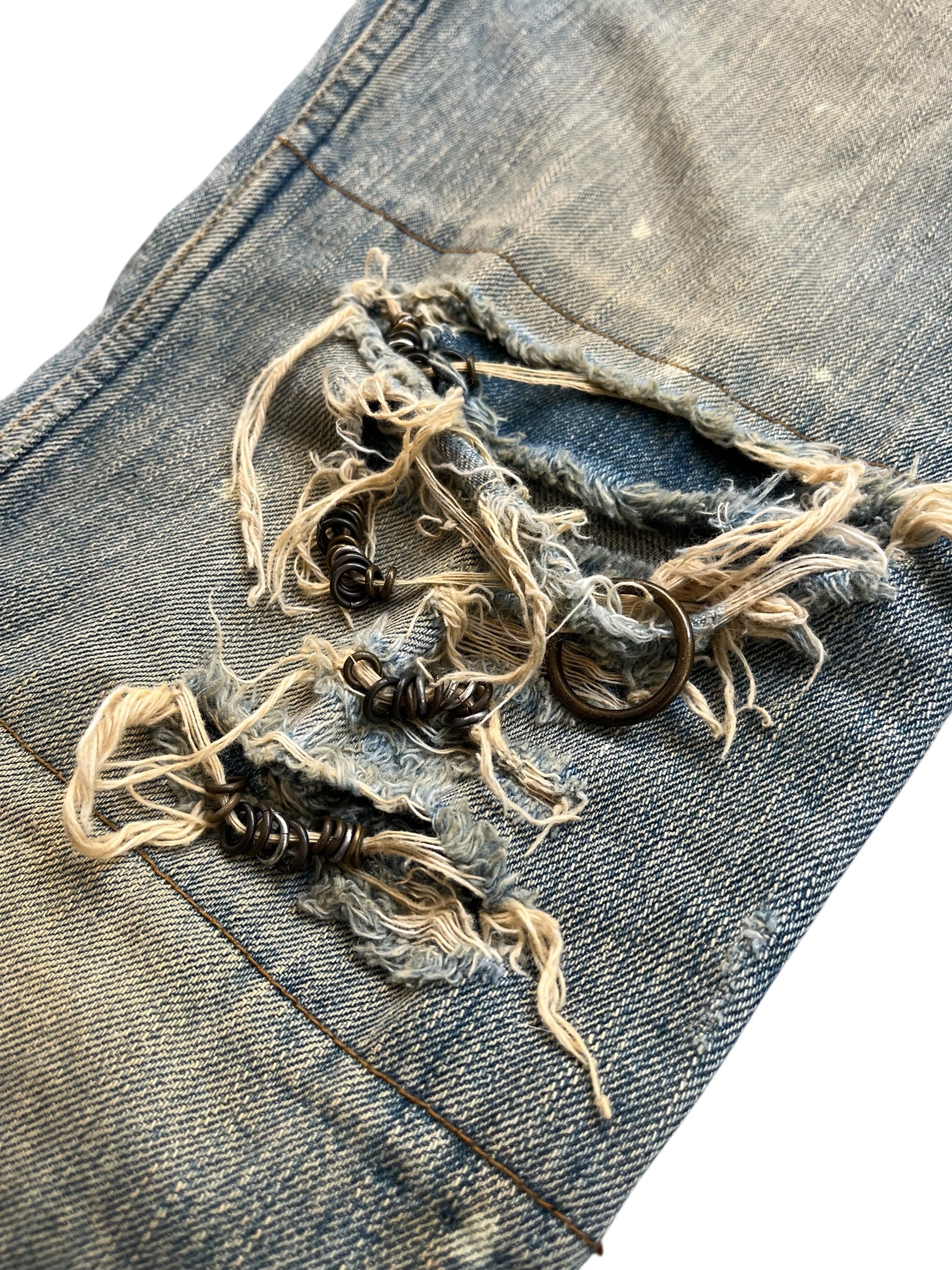 If Six Was Nine IfSixWasNine 00's Mudmax Bootcut Blue Denim Japanese Archive Fashion Vkei