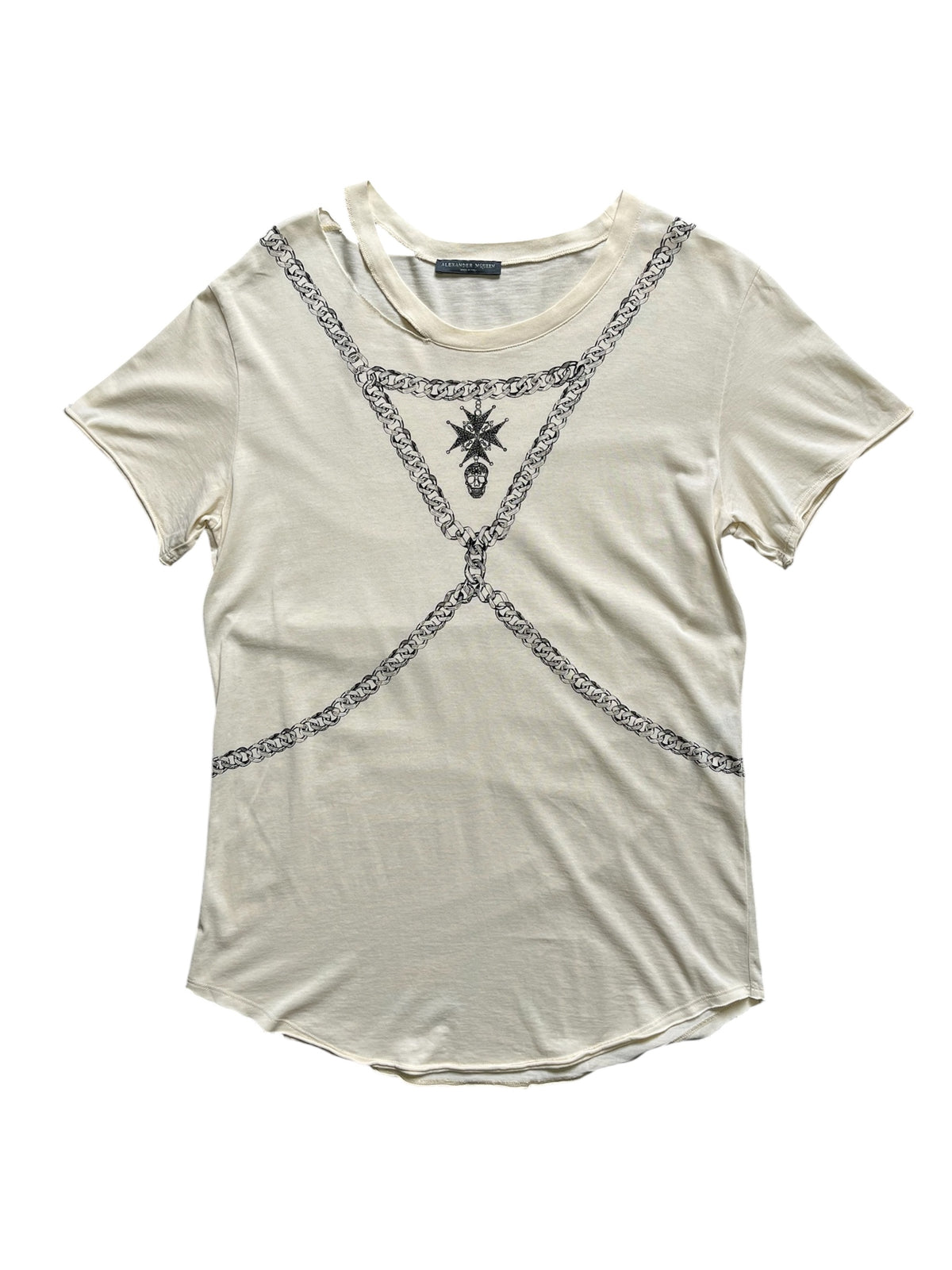 Alexander McQueen SS16 Cut-Out Detail Chain T-Shirt