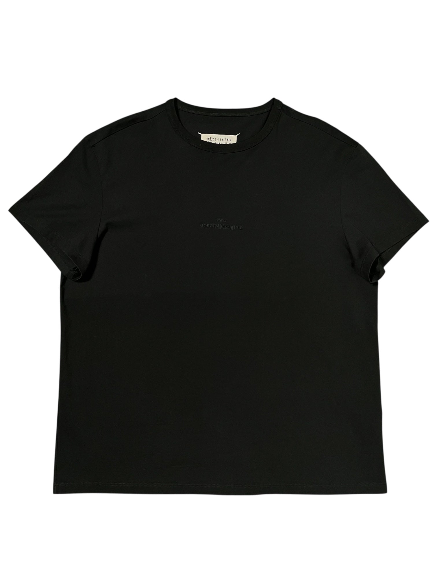Maison Margiela SS23 Distorted Logo T-shirt featuring a casual fit and graphic logo design on soft cotton fabric.