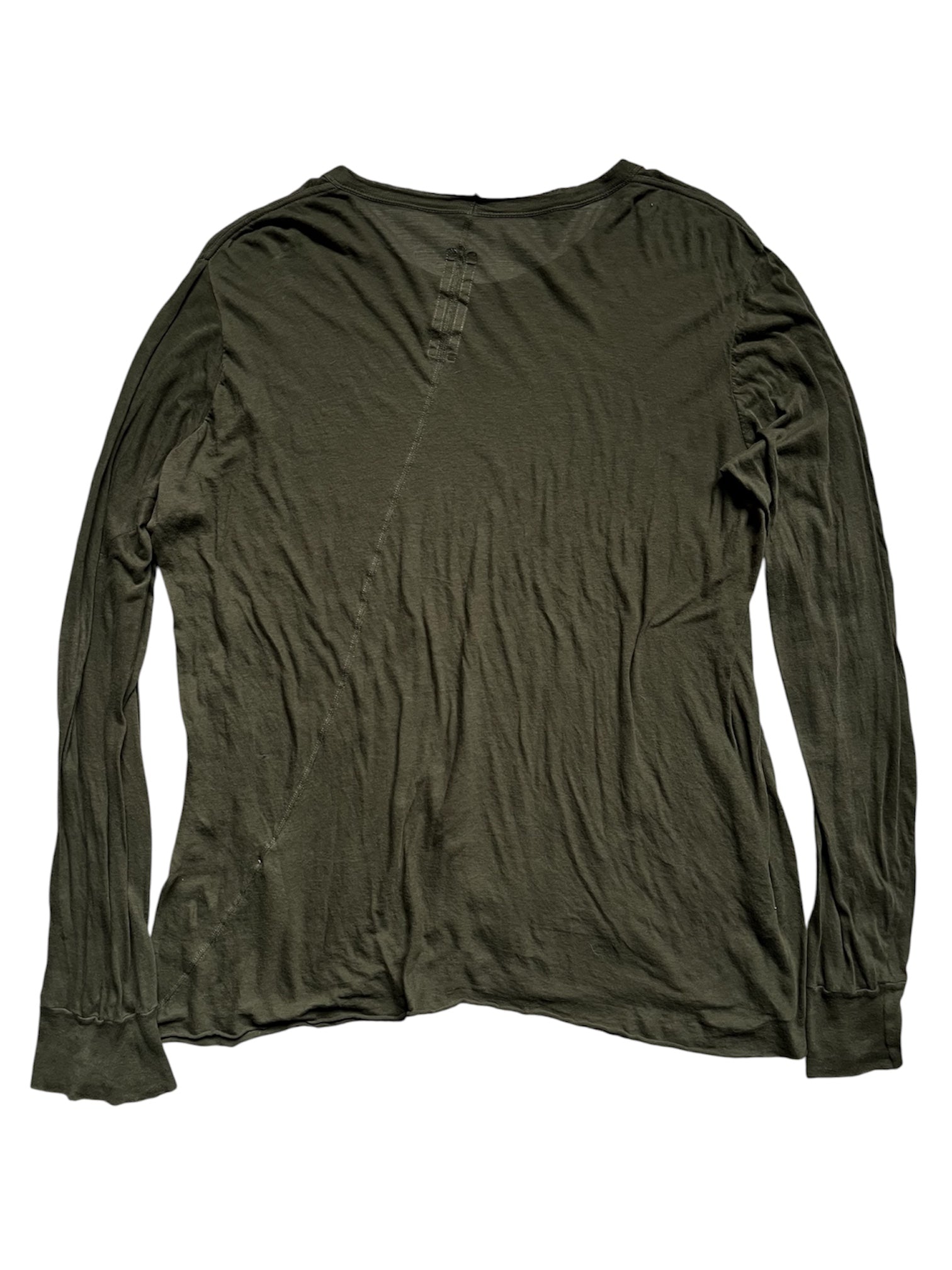 Rick Owens FW22 "Strobe" Dark Green Longsleeve T-Shirt