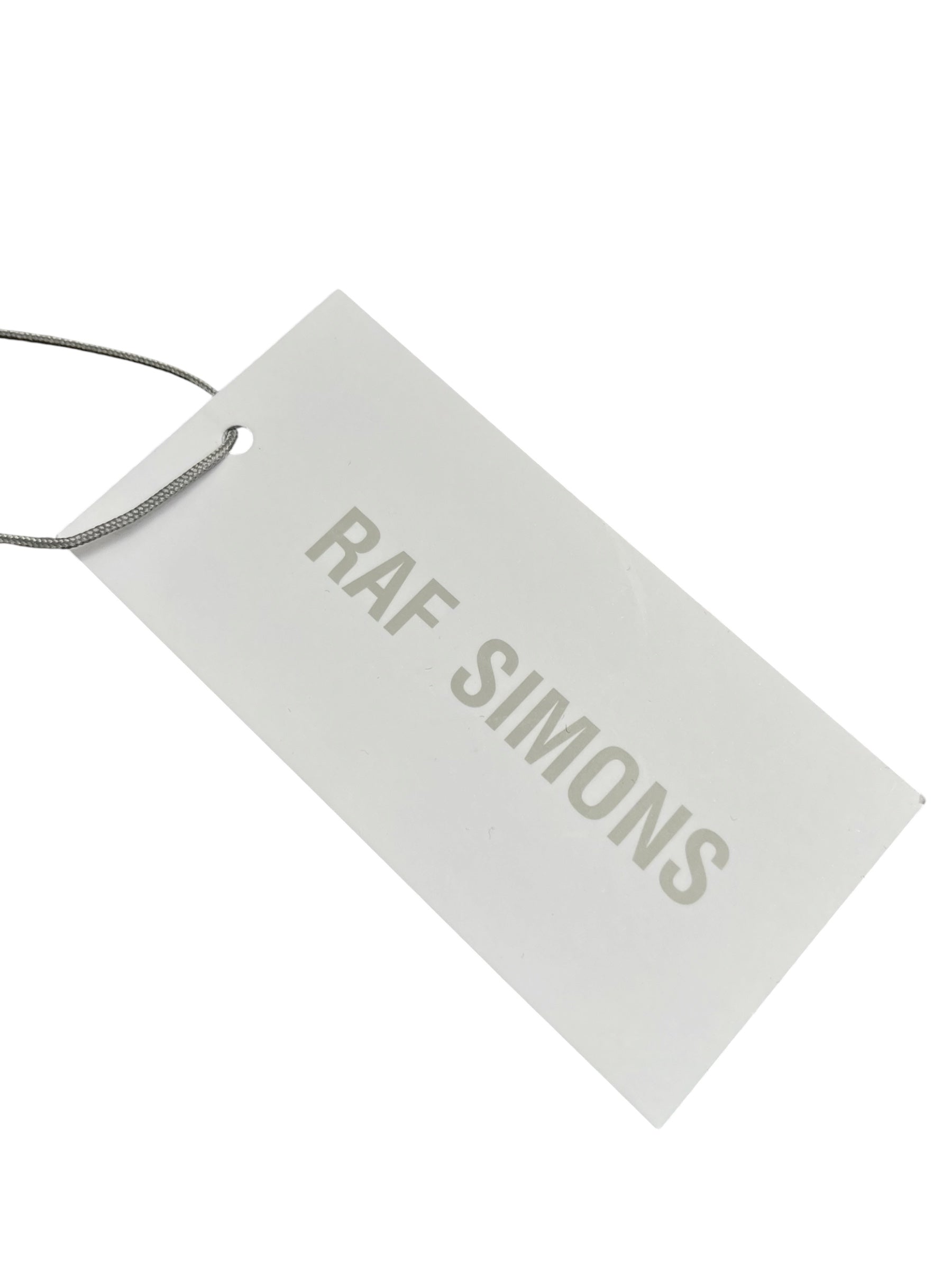 Black Raf Simons T-shirt with a classic crew neck and minimalist design, displayed on a plain background.