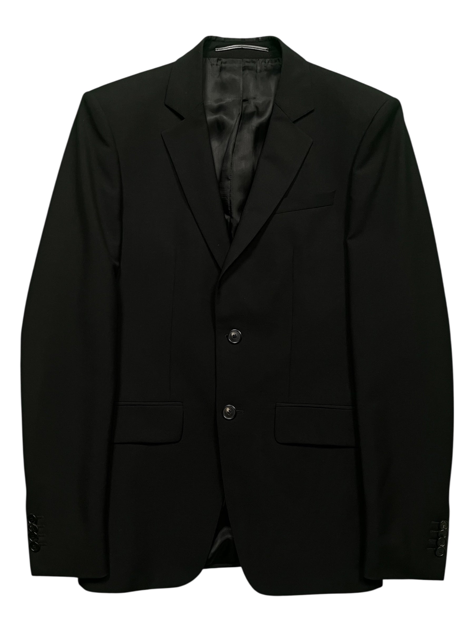 Givenchy SS17 Star Wool Blazer Jacket showing a tailored navy blazer with star pattern details and classic lapel collar.
