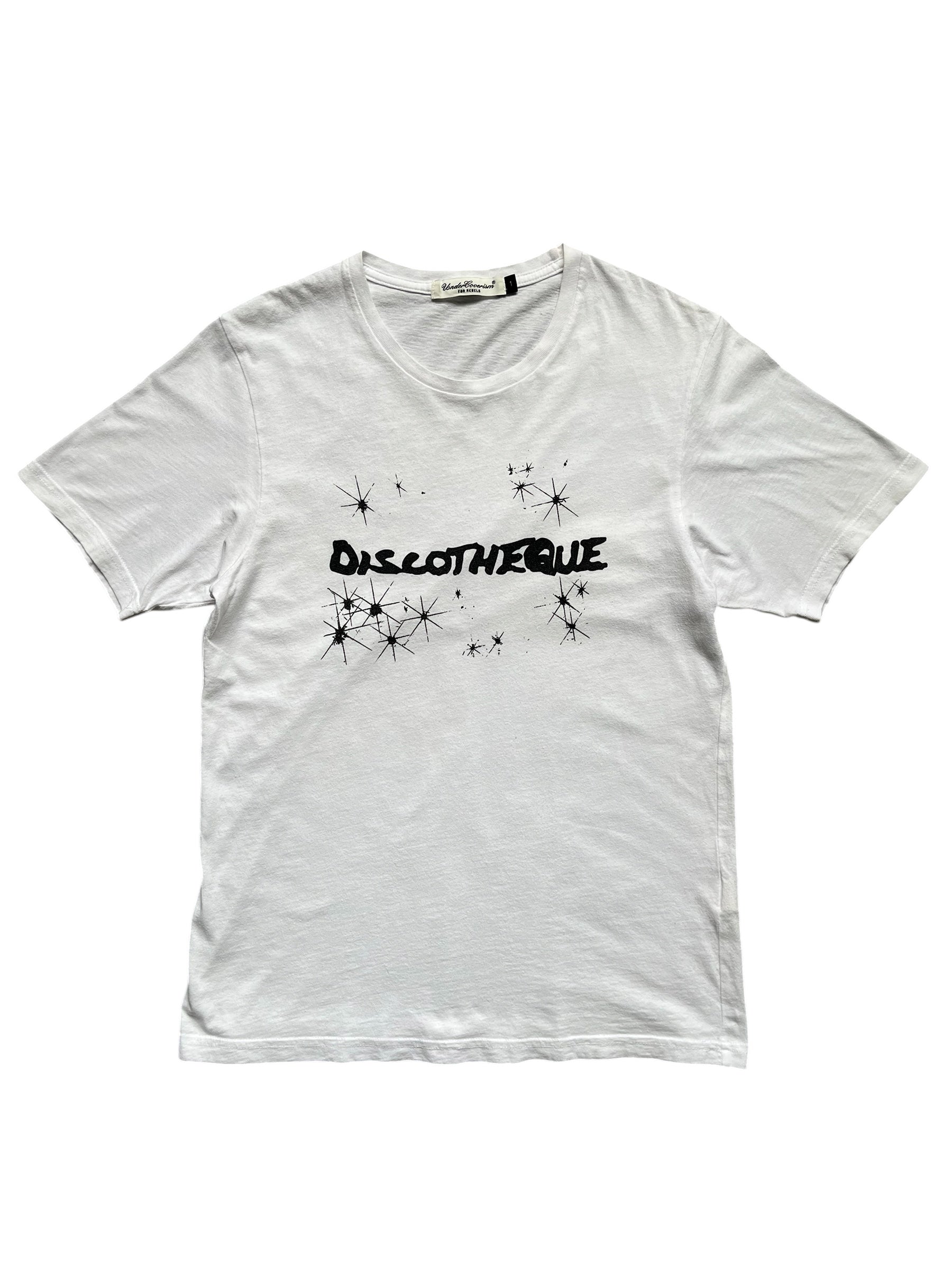Undercover SS12 Openstrings Discotheque T-shirt in black with bold graphic print, casual fit, and round neckline.