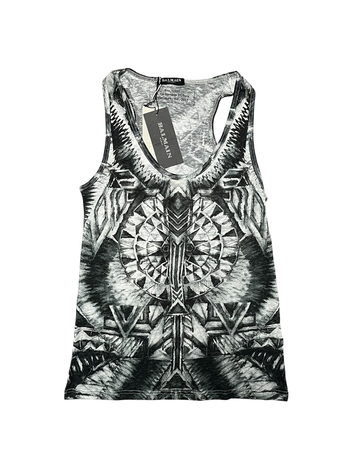 Balmain SS12 Semi-Sheer Linen Mesh Tank Top