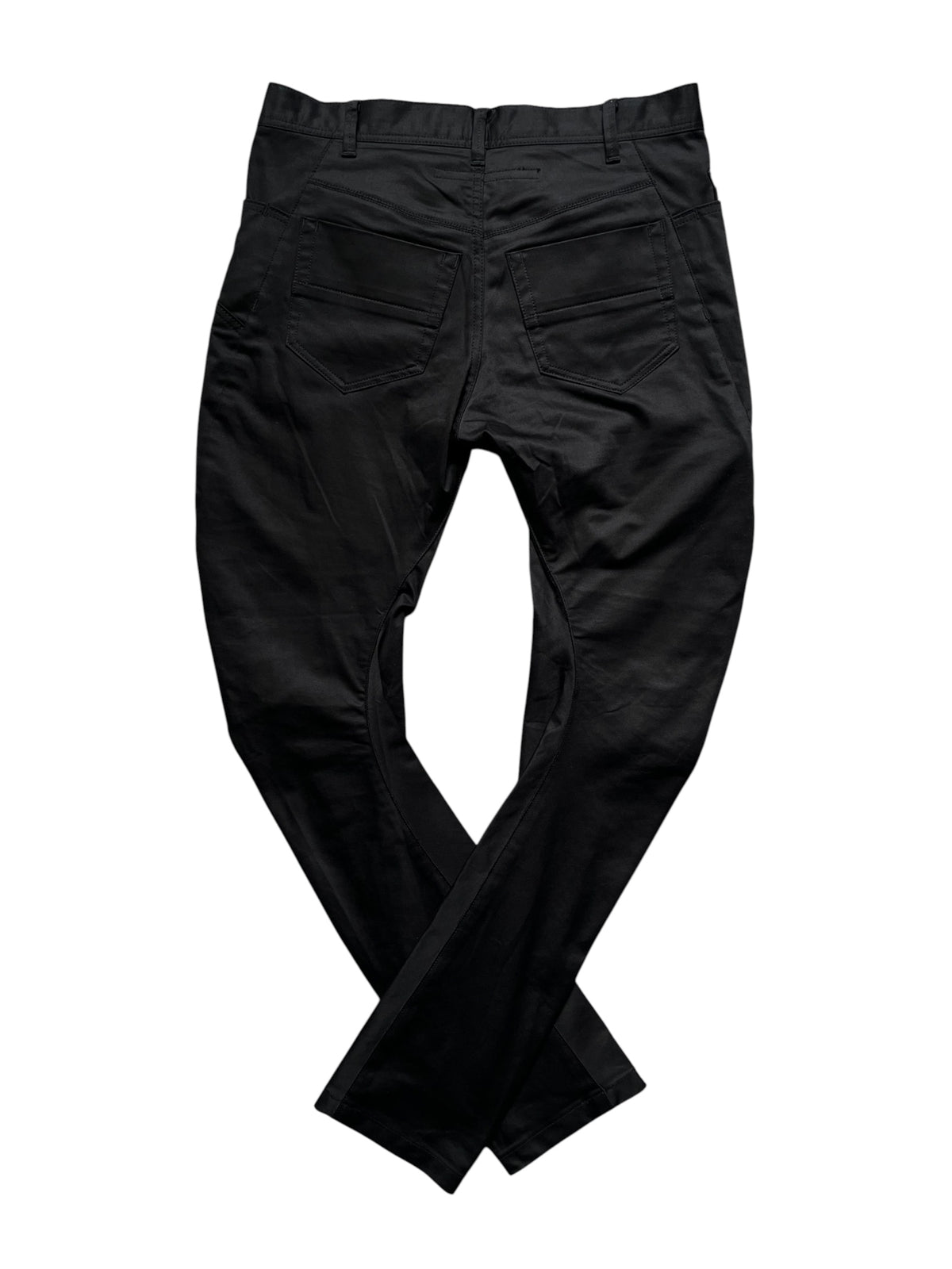 Julius Pre-Fall 2023 "Ungated;" Zip-Pocket Satin J-Cut Trousers