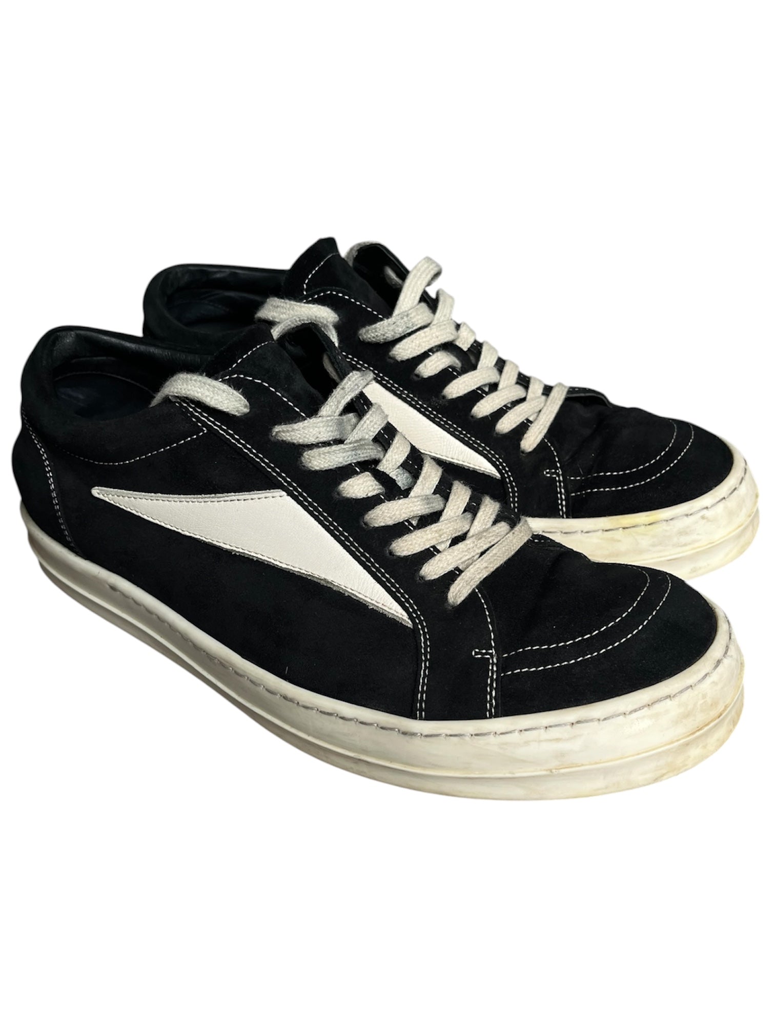 Rick Owens FW22 "Strobe" Black Suede Vintage Sneakers