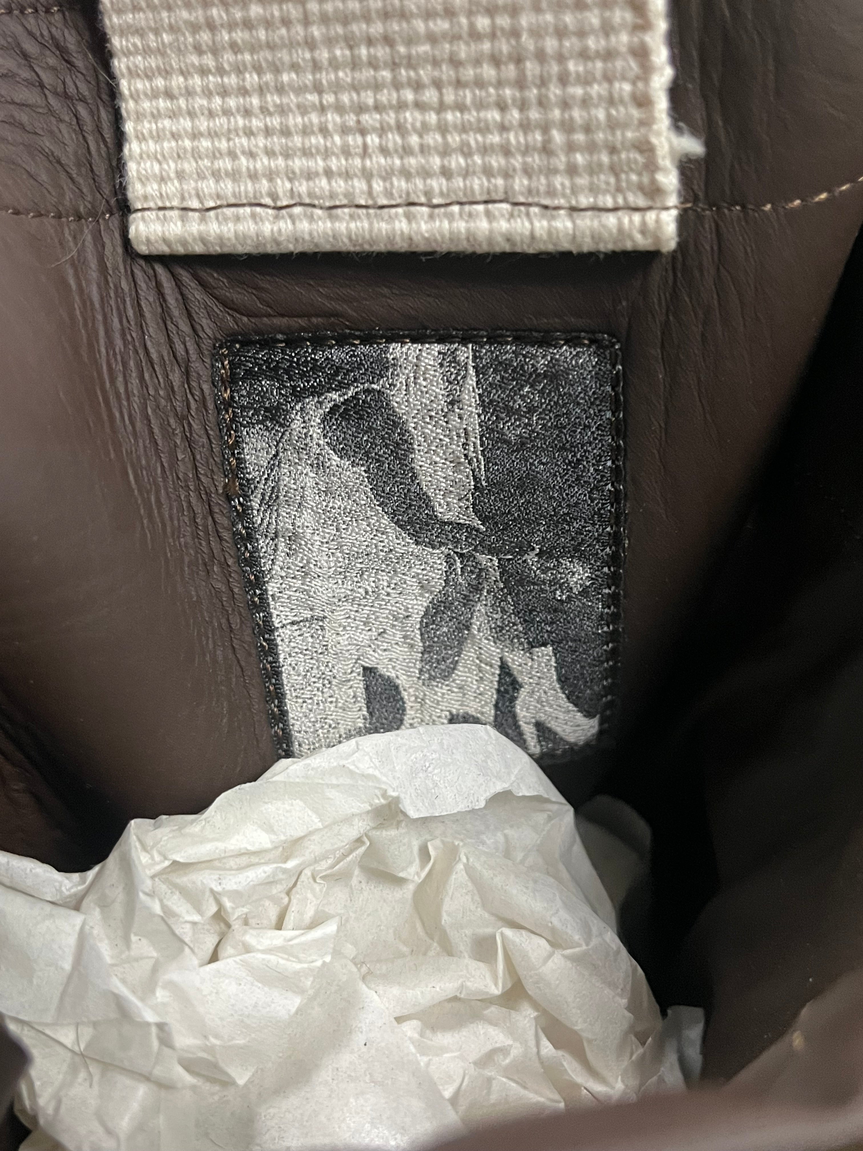 Rick Owens FW23 Luxor Brown Pony Hair Cargo Geobasket sneakers, stylish shoes with textured pony hair and chunky design.