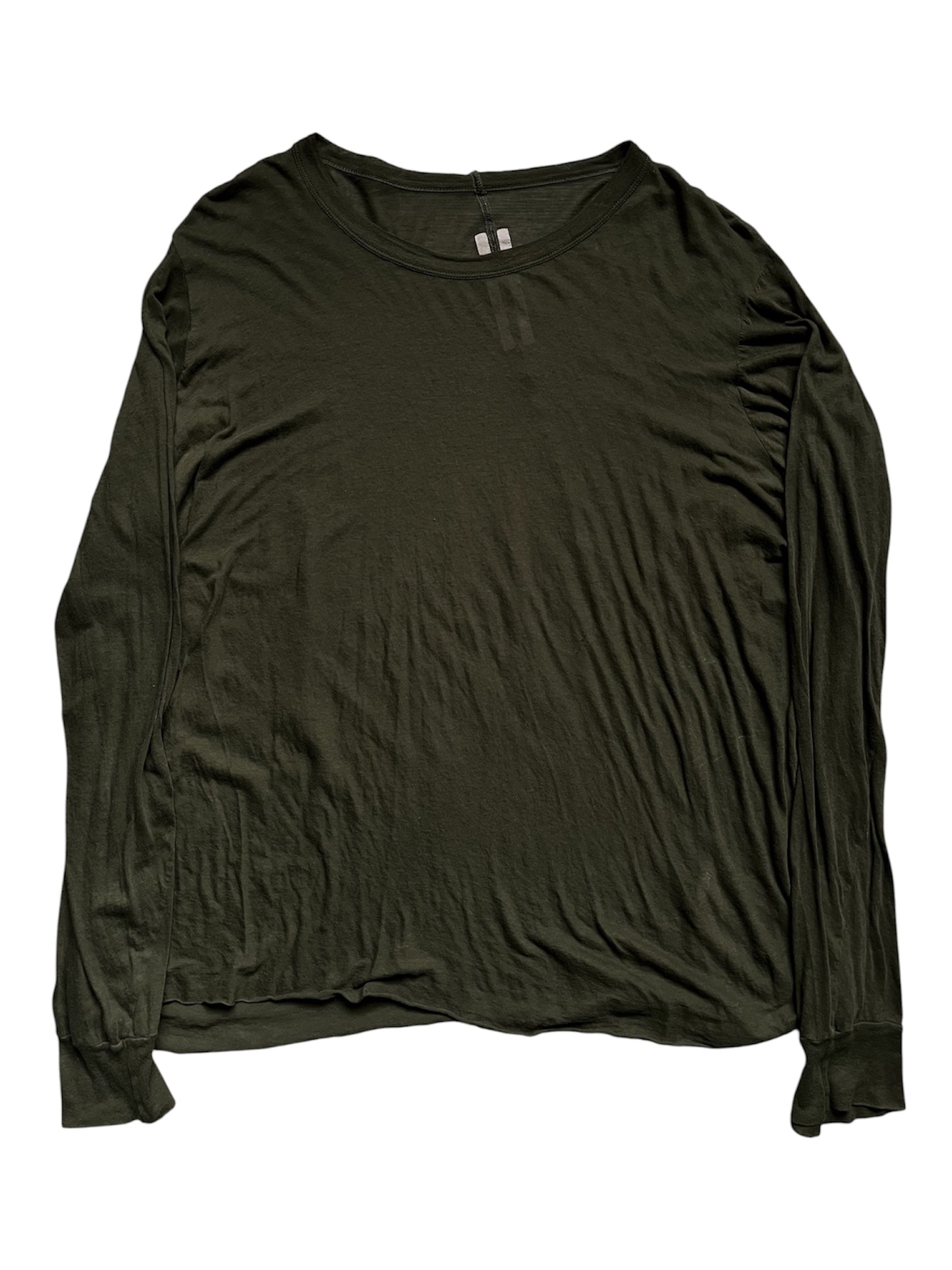 Rick Owens FW22 "Strobe" Dark Green Longsleeve T-Shirt