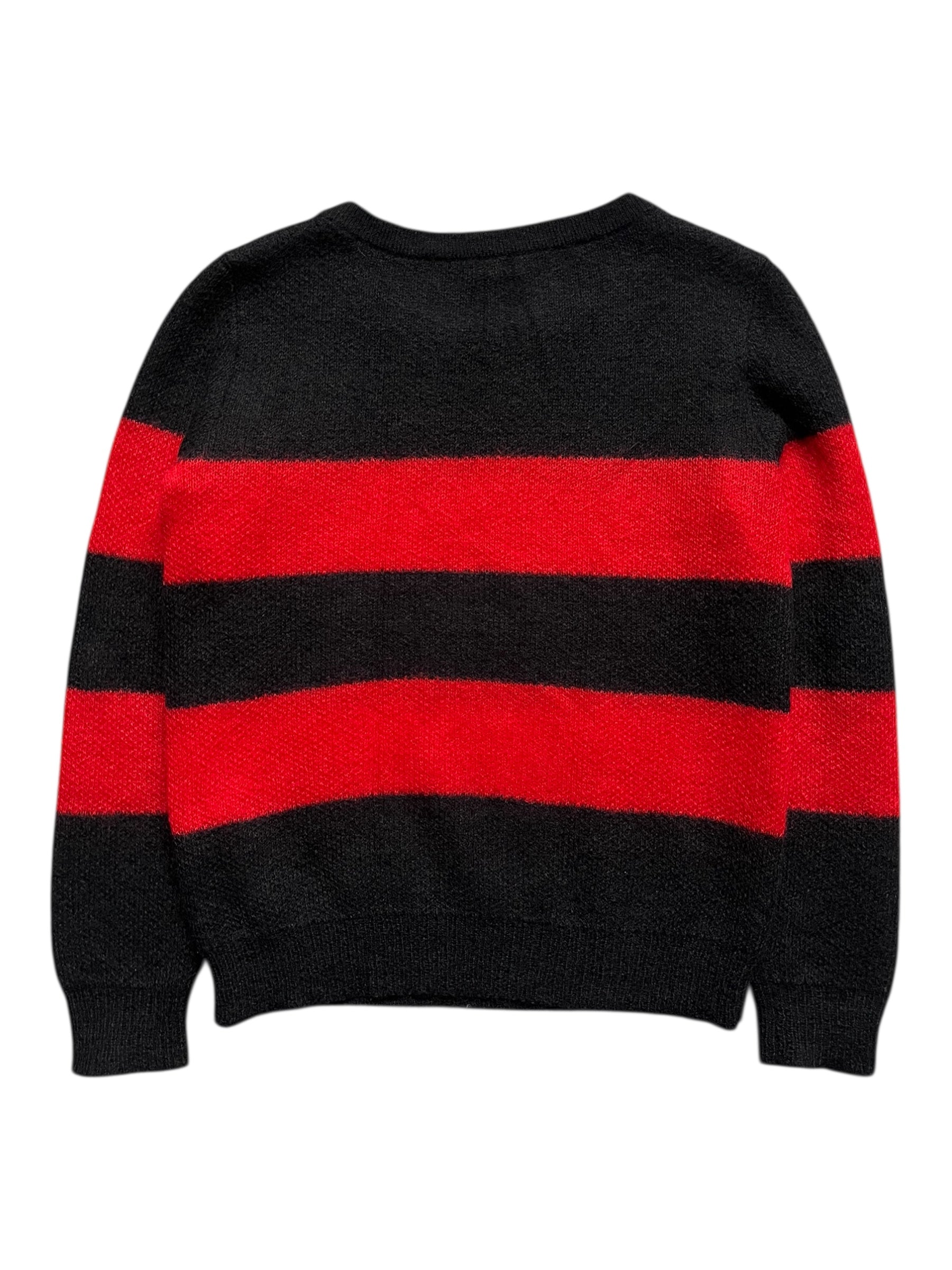 Saint Laurent AW13 striped mohair knit sweater featuring a cozy, multicolored pattern and classic fit.