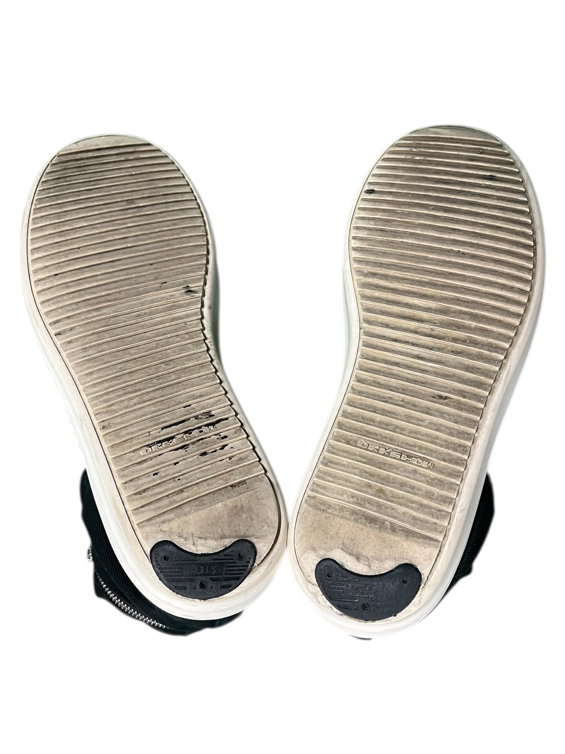 Rick Owens SS22 DRKSHDW Cargo Ramone sneakers featuring black cargo-style design and chunky rubber soles.