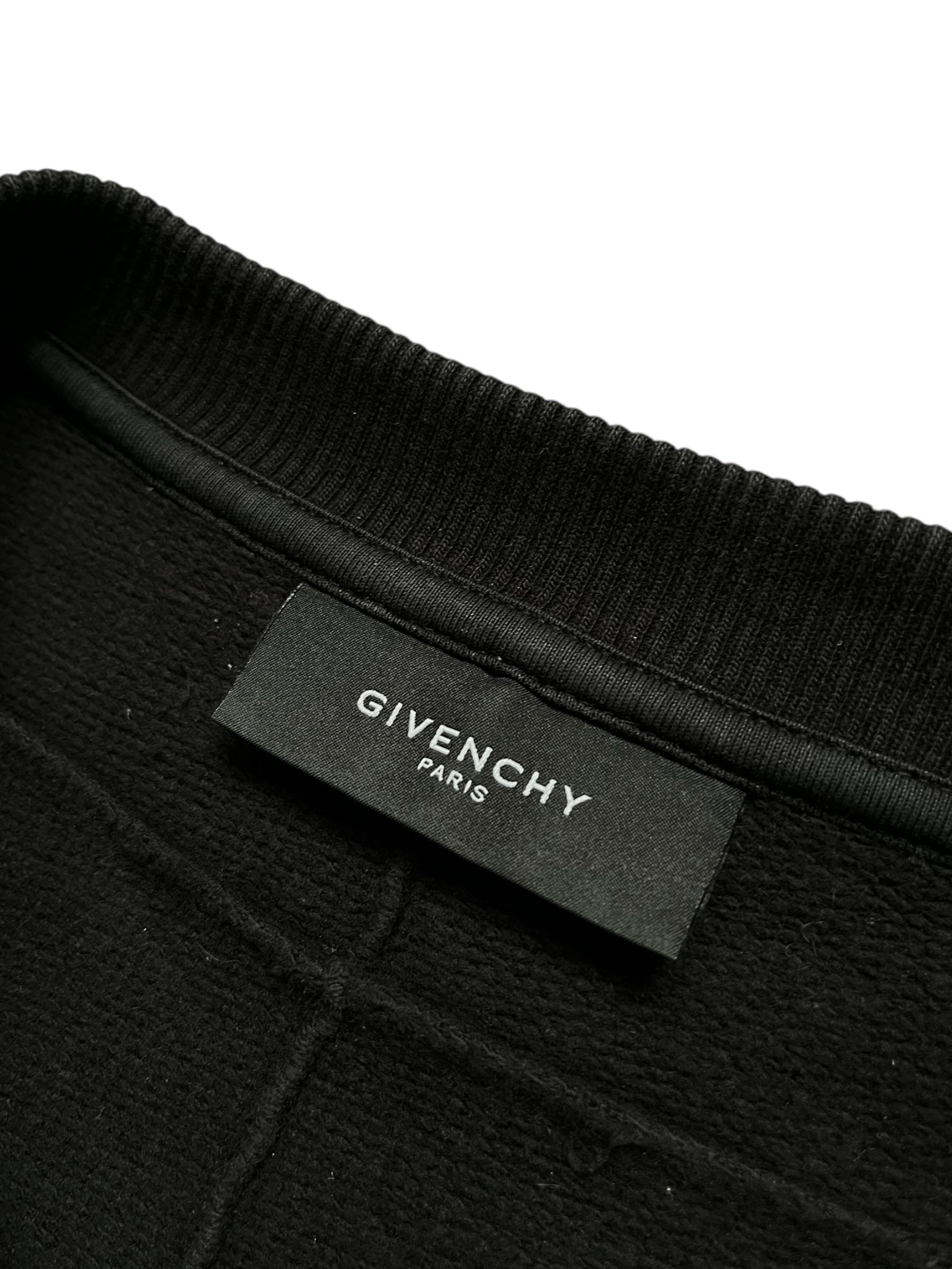 Givenchy FW12 black Rottweiler crewneck sweatshirt with graphic design, displayed on a plain background.