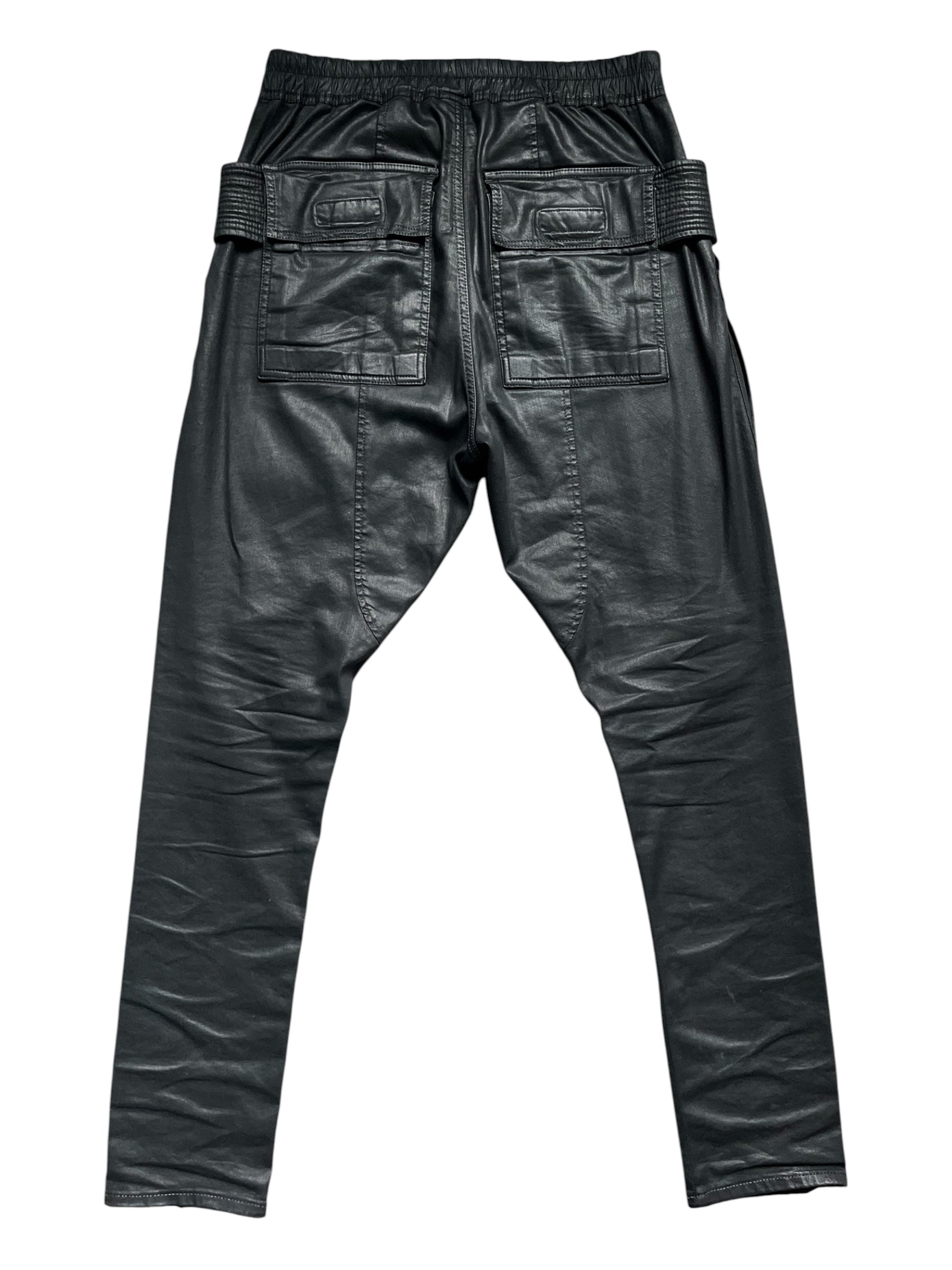 Rick Owens SS19 DRKSHDW Waxed Denim Creatch Cargo Pants Archive Fashion Darkwear