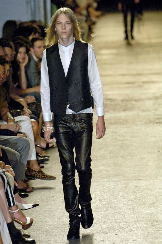 Dior SS07 collarless shirt with a sleek, modern design featuring a clean, minimalist look and subtle branding details.
