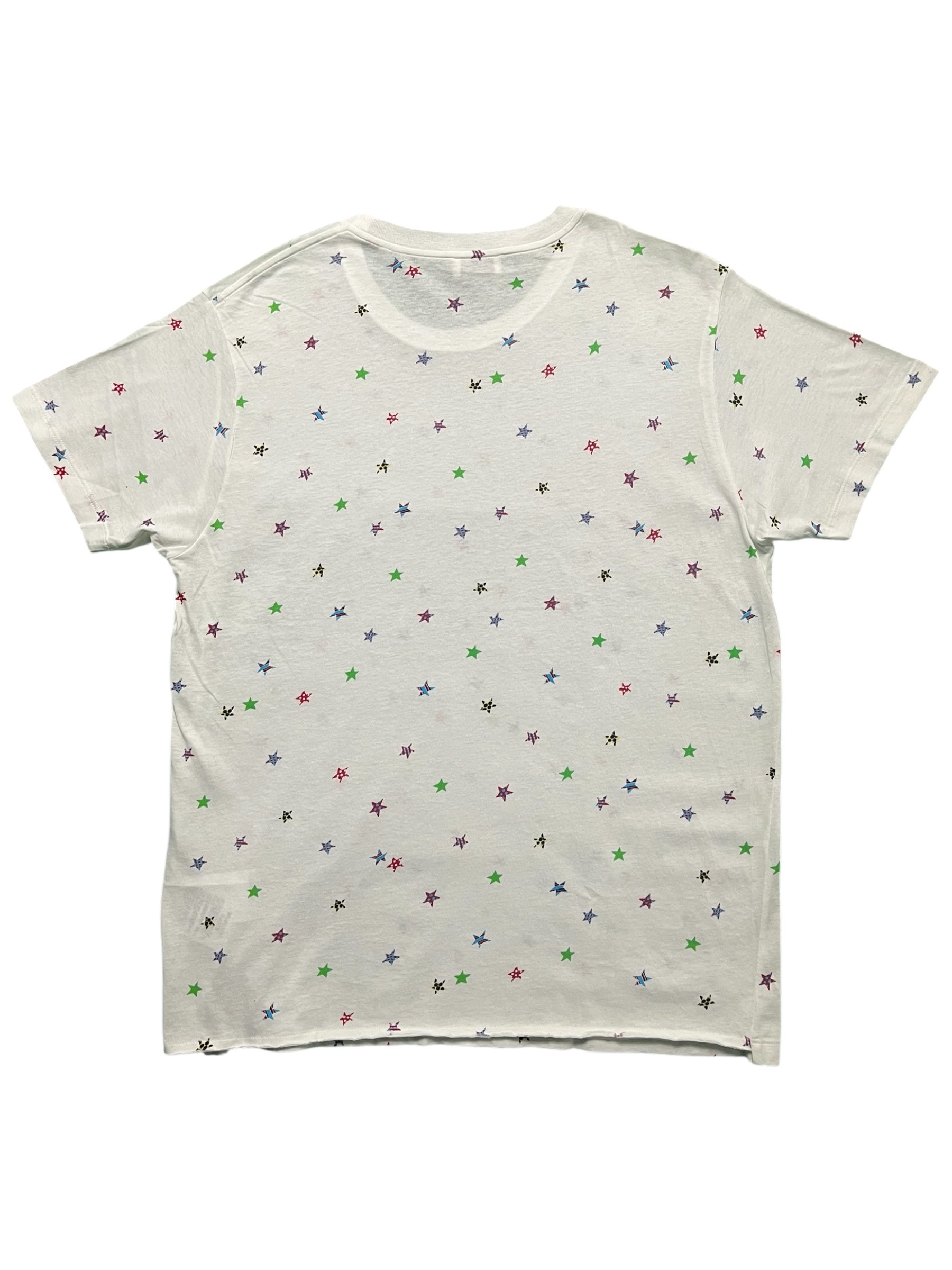 Saint Laurent SS19 multi-star T-shirt featuring a colorful star print on soft cotton fabric.