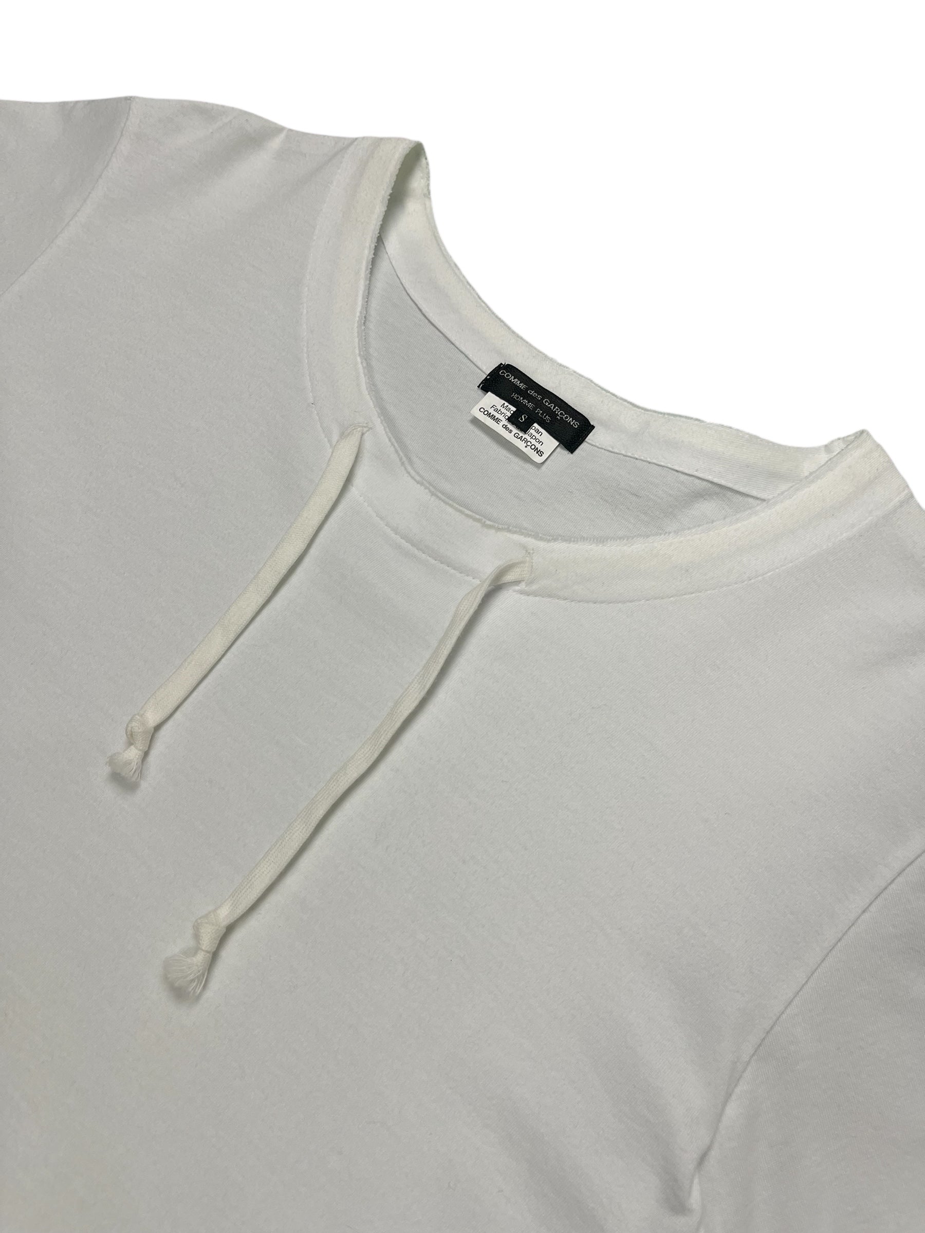 Comme des Garçons Homme Plus SS17 drawstring T-shirt featuring a relaxed fit and casual style, shown in a neutral color.