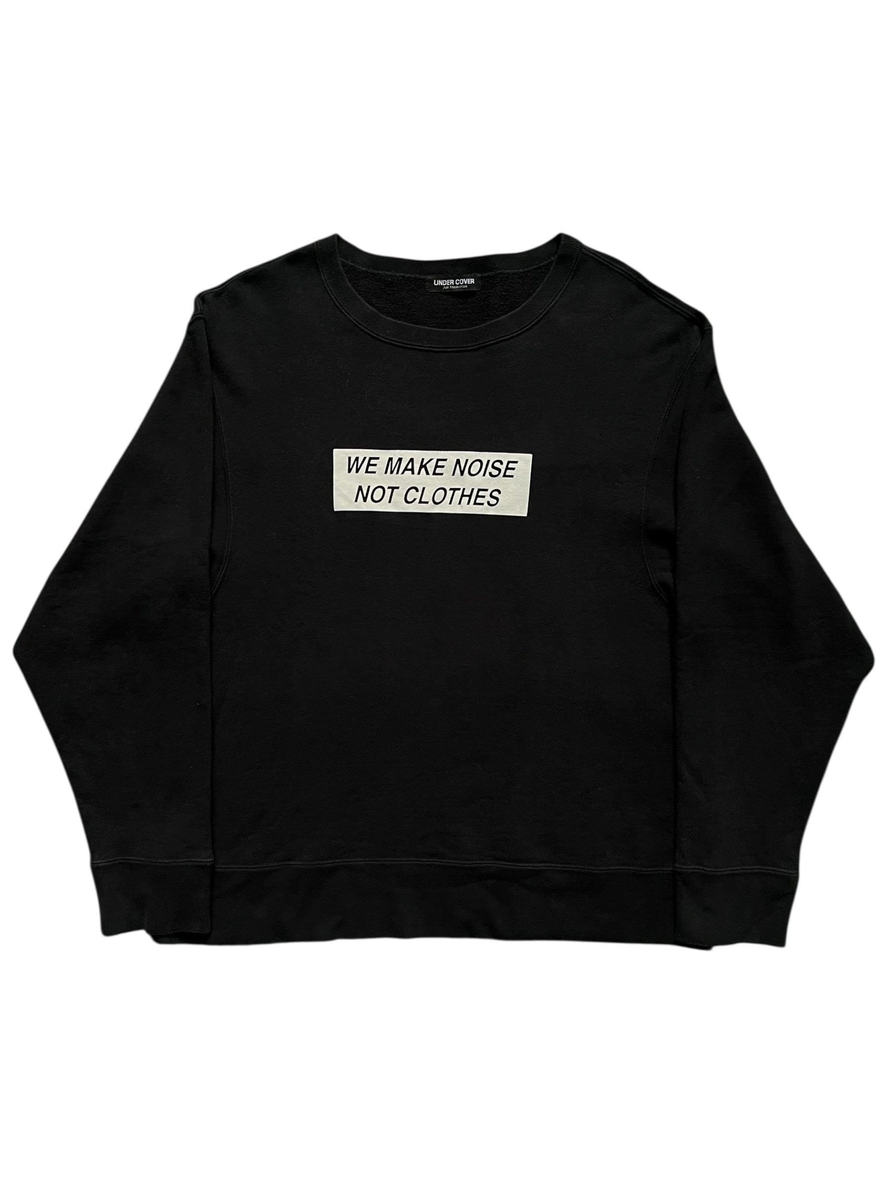 Undercover SS14 Psychocandy We Make Noise crewneck sweatshirt with graphic design and casual fit, displayed on a plain background.