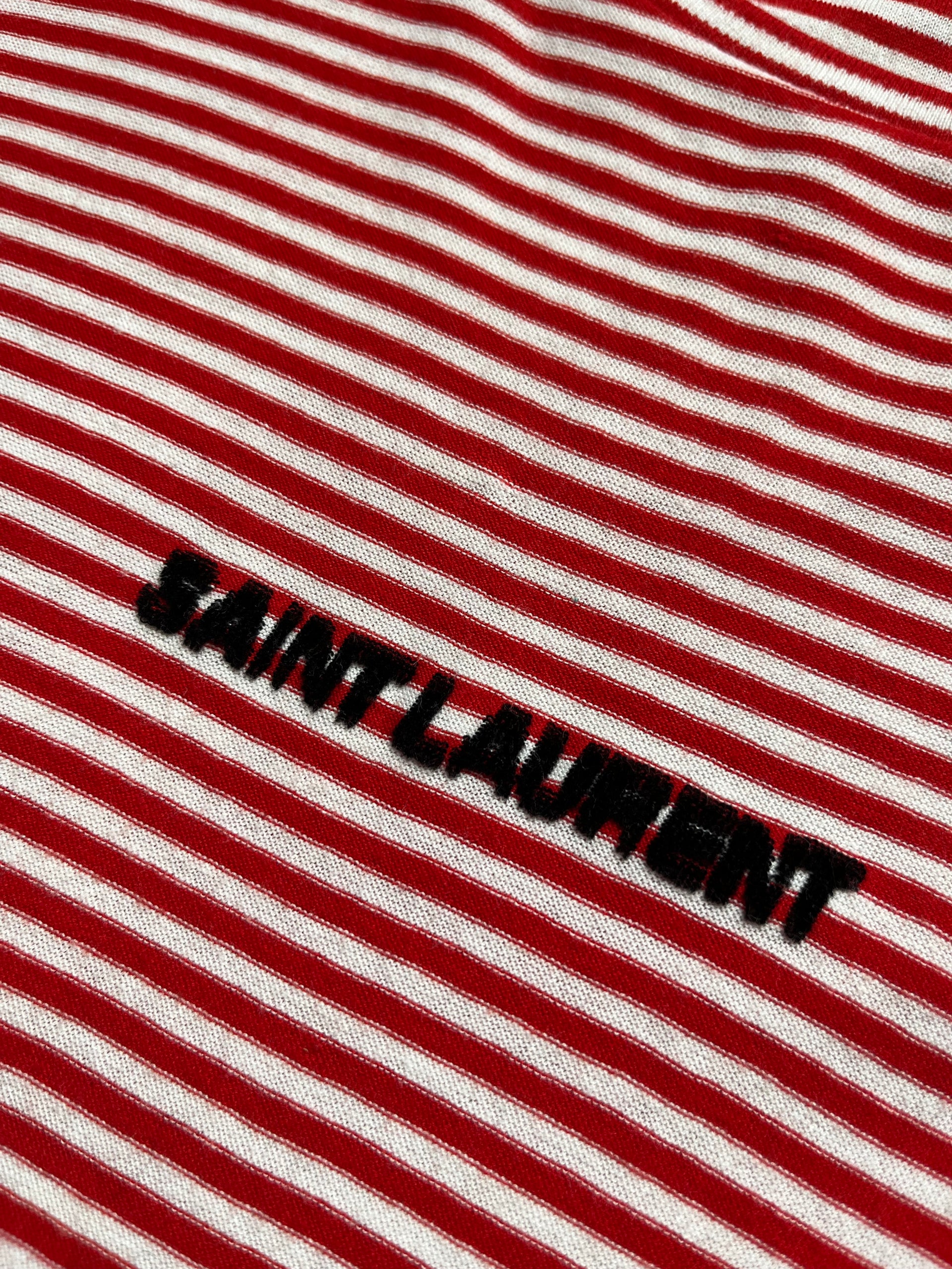 Saint Laurent SS17 Striped Logo T-Shirt