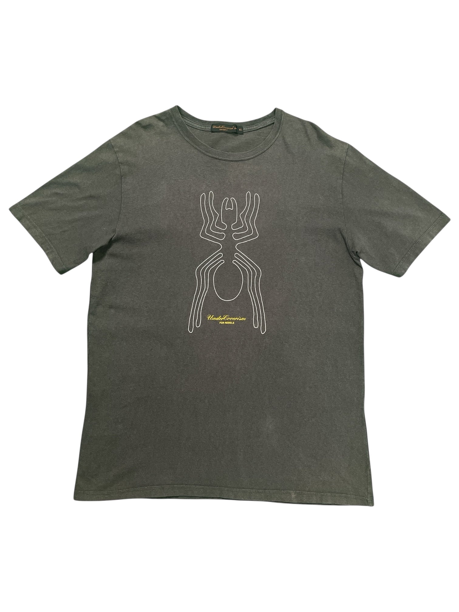 Undercover SS03 Fragment Design Bug T-shirt featuring a graphic print on black cotton fabric.