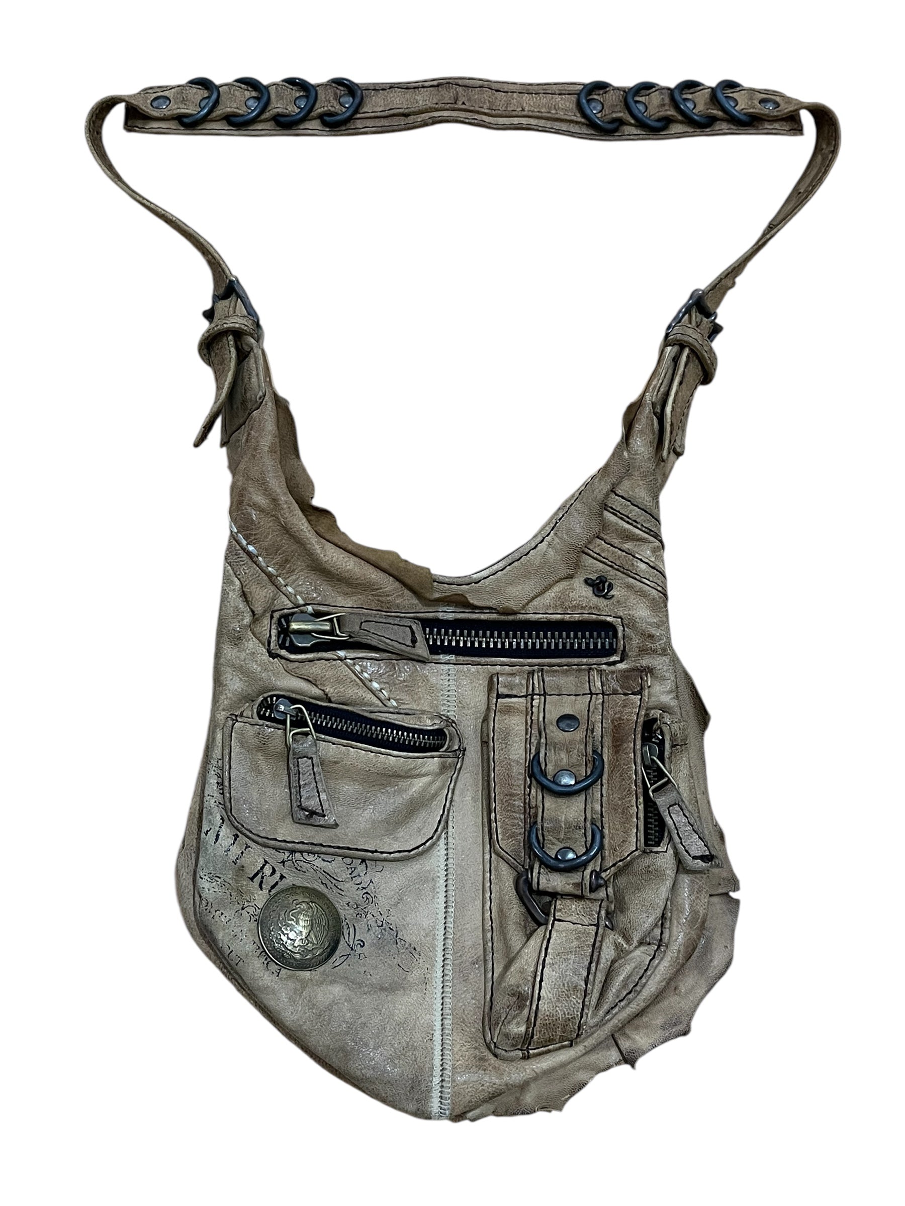 Desert sand gun holster belt bag by 14th Addiction with adjustable strap and secure closure for carrying firearms.