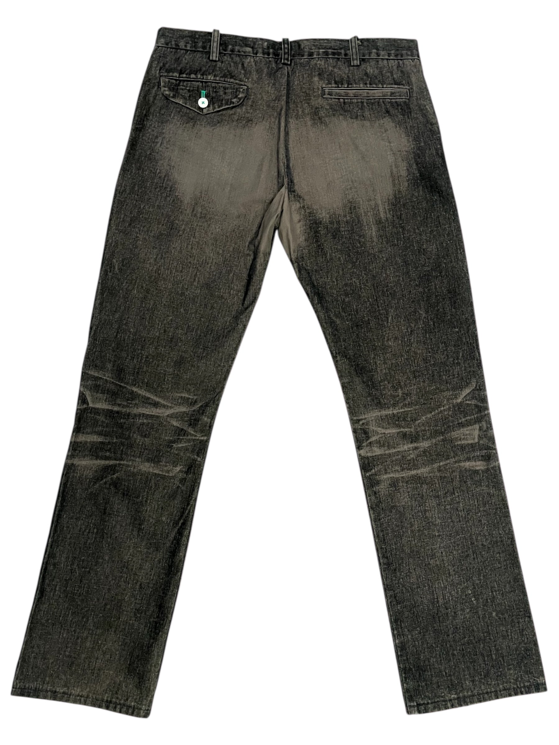 Undercover AW09 Earmuff Maniac velvet trousers, stylish pants with a plush texture and unique design, shown on a model.
