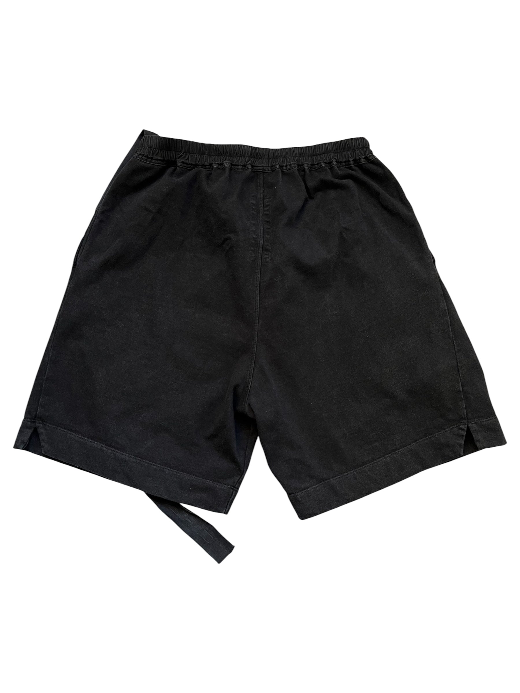Rick Owens DRKSHDW black boxer shirt, short style, with a sleek, minimalist design and comfortable fit, shown in the image.