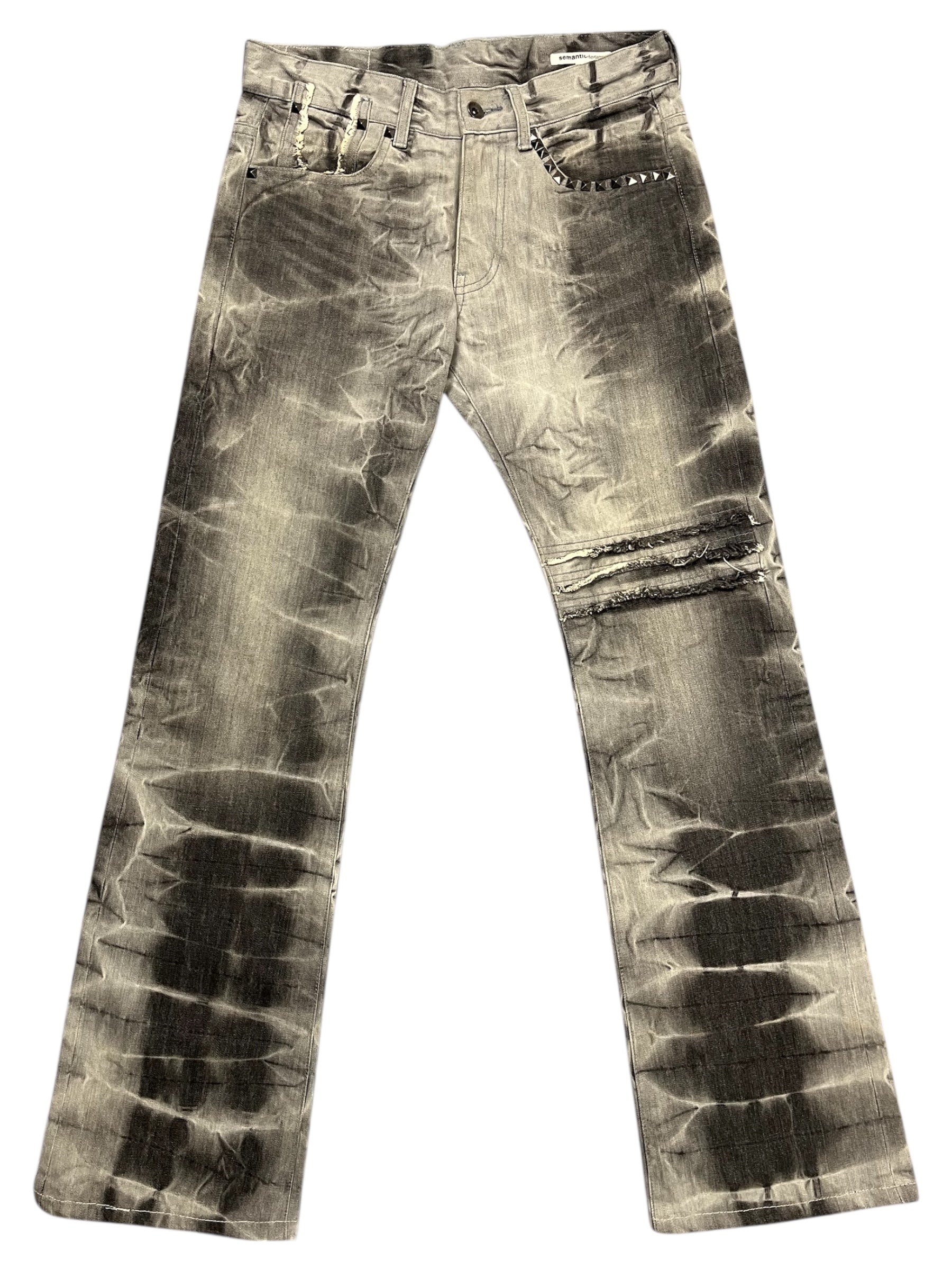 00’s Gray Clawmark Studded Denim
