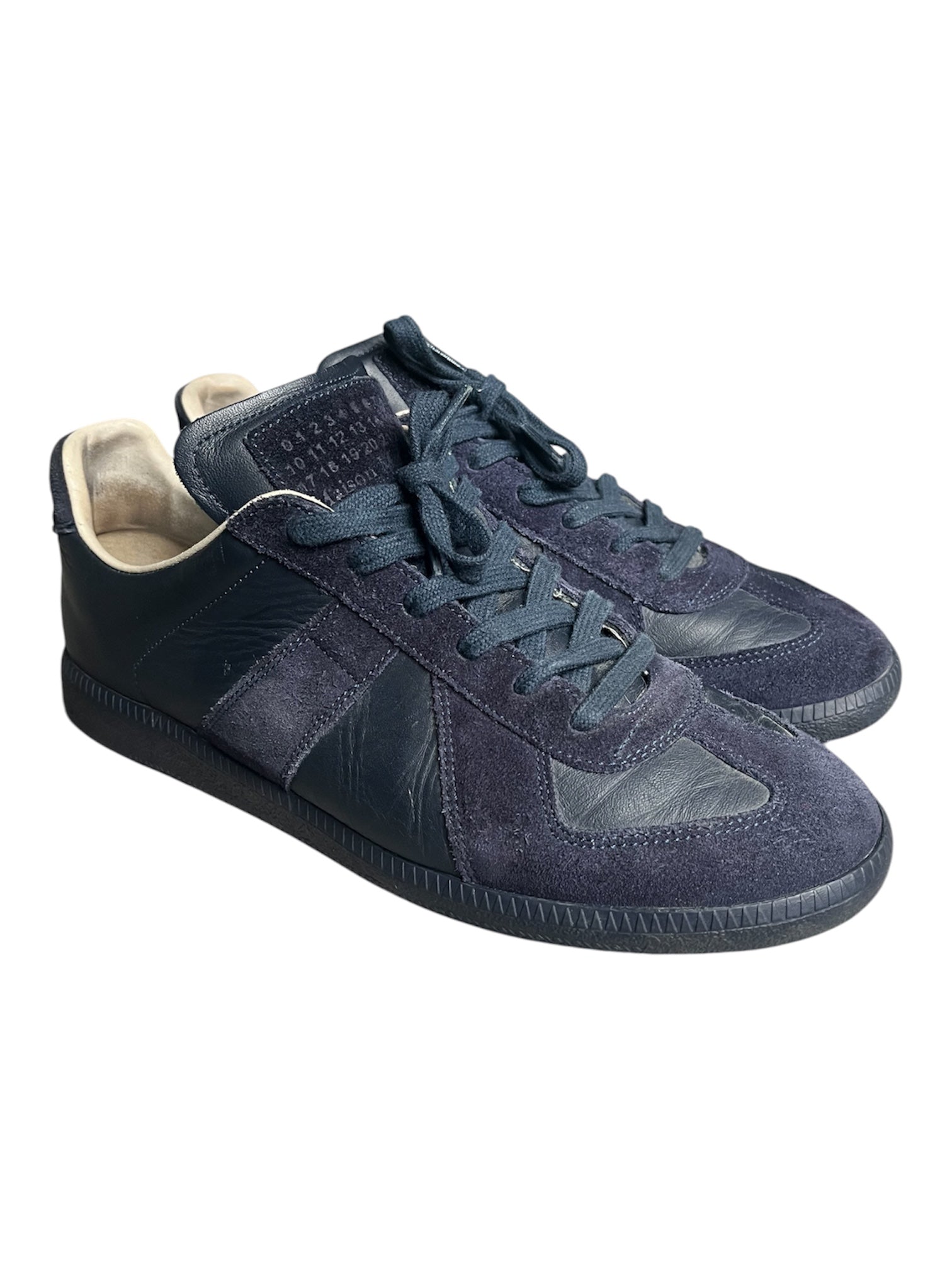 Maison Margiela Replica Navy Suede Gats Sneakers