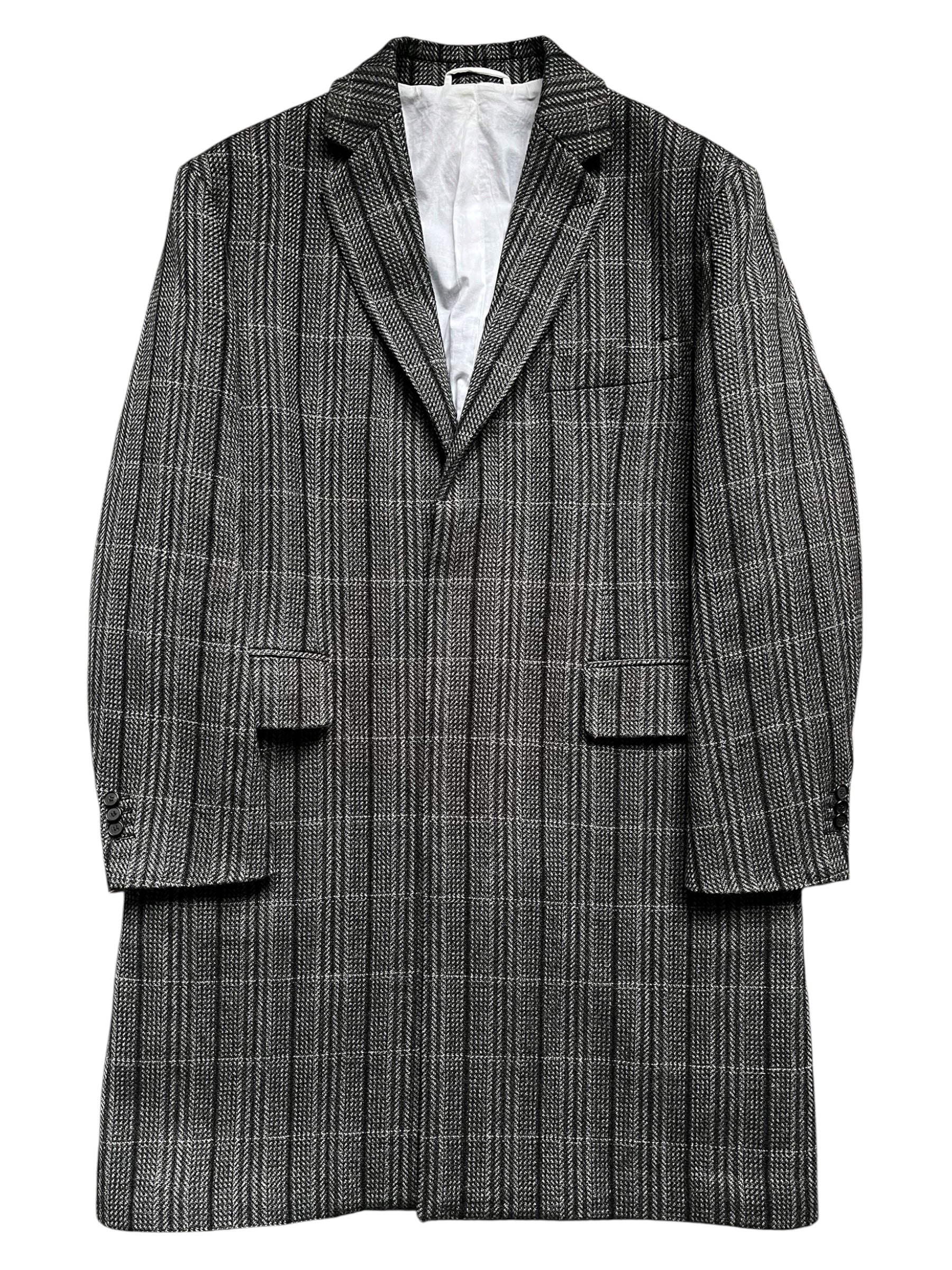 Raf Simons SS19 Calvin Klein 205W39NYC Grey Plaid Wool Oversized Coat Archive Fashion Dark Academia