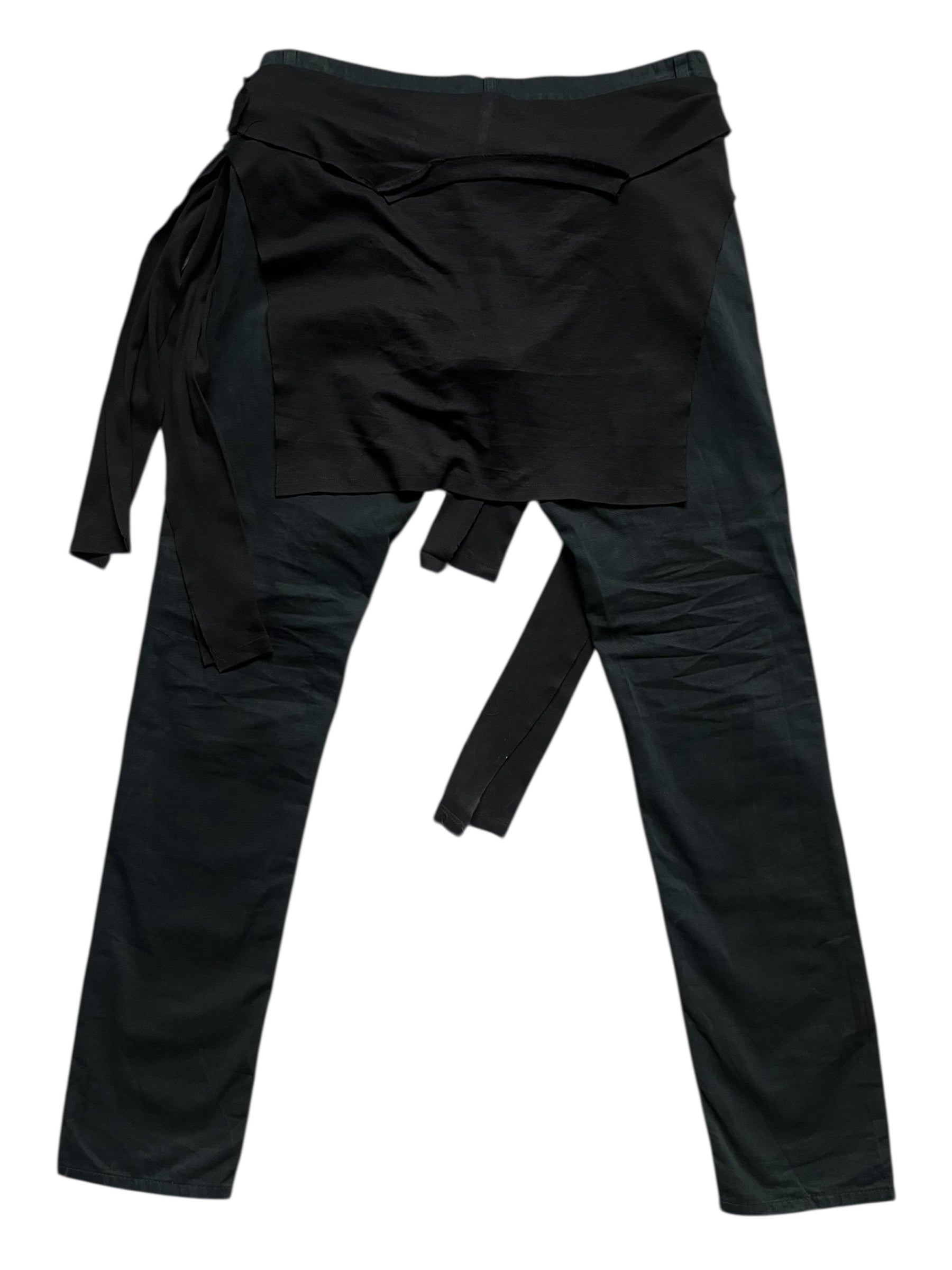 Raf Simons SS20 "My Own Private Antwerp" Redux Zombie Pants in black with distressed details and slim fit style.