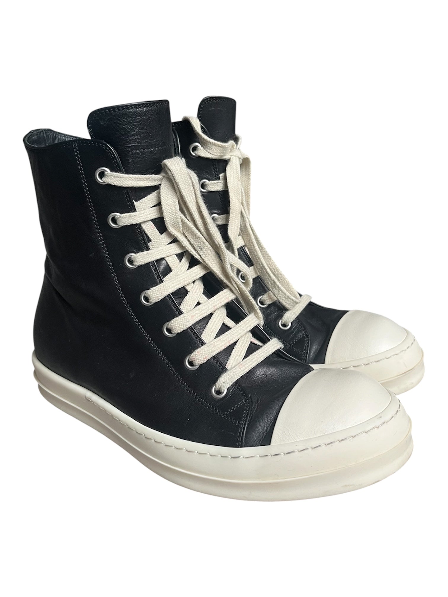 Rick Owens FW24 "Porterville" Black Calfskin Ramone Sneakers