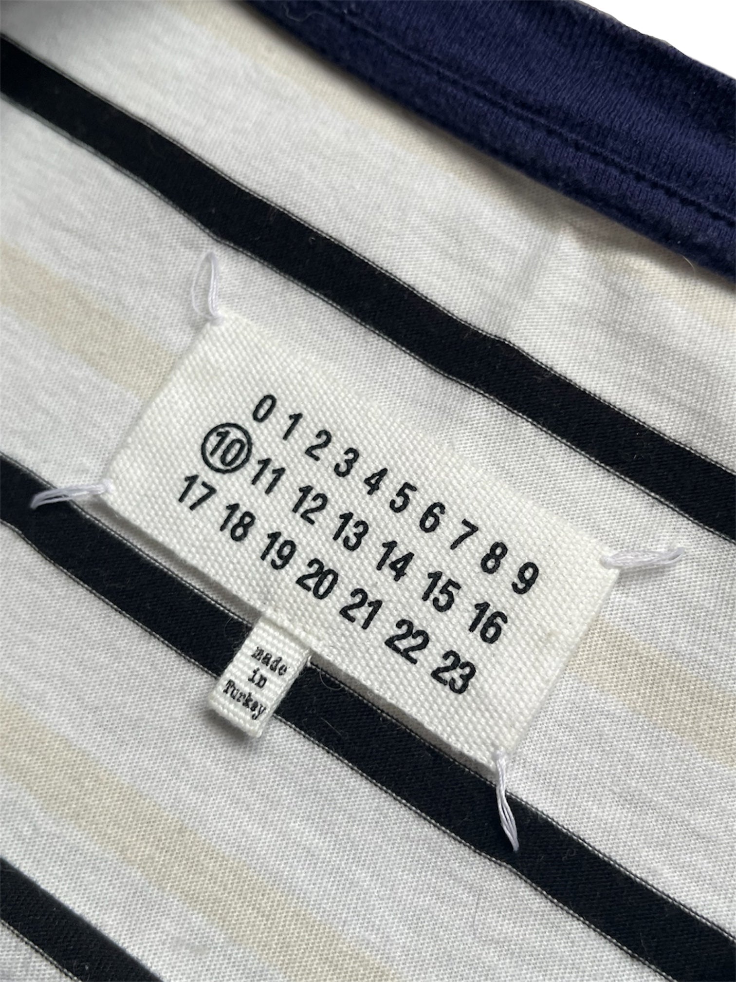 Maison Margiela SS18 Black & Beige Stripe T-Shirt