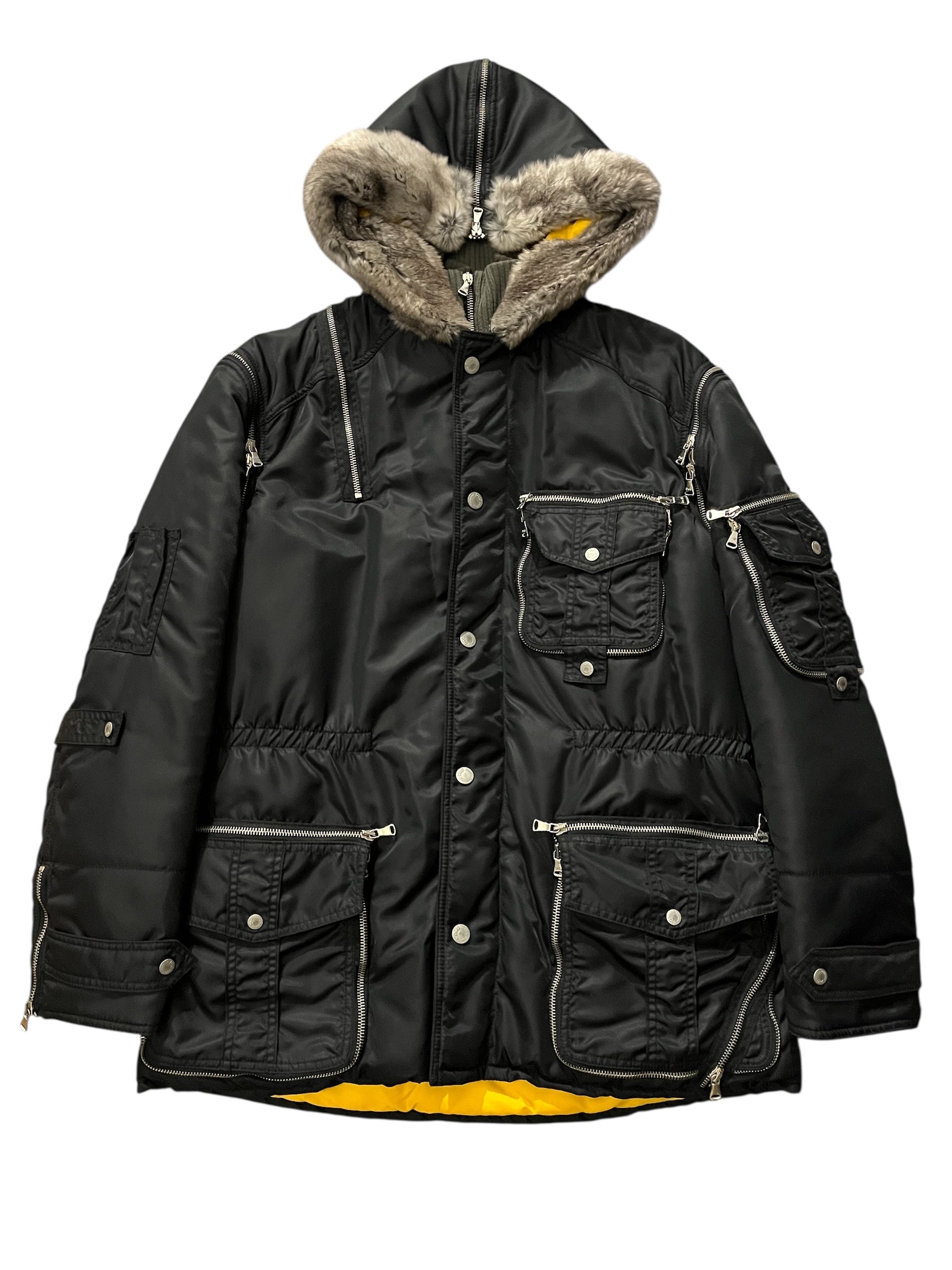 Dolce & Gabbana FW03 Hunter multi-zip jacket with stylish design, featuring multiple zippers and a fitted silhouette.