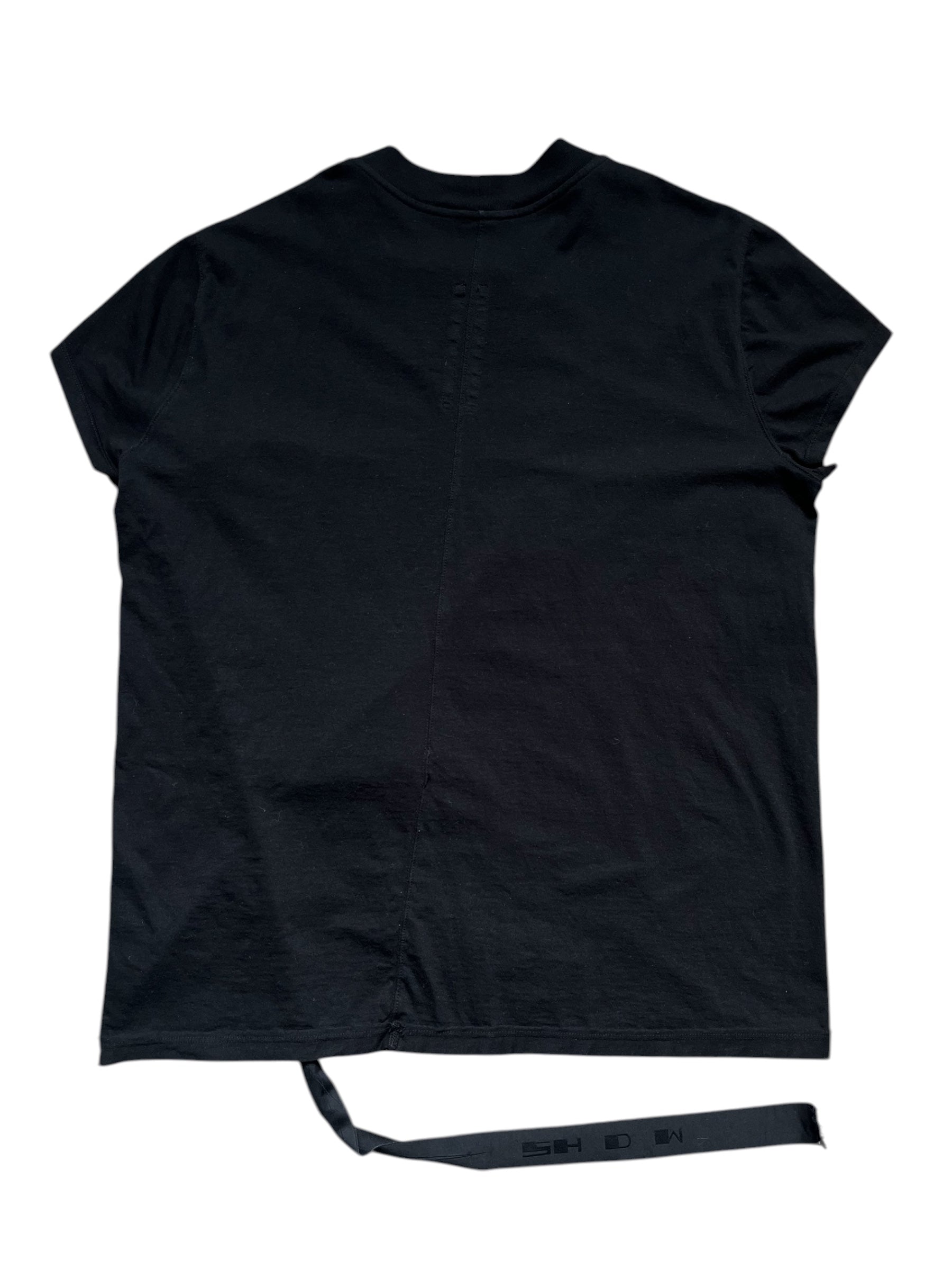 Black Rick Owens DRKSHDW Pentagram Small Level T-shirt with graphic print on front, crew neck, and short sleeves.