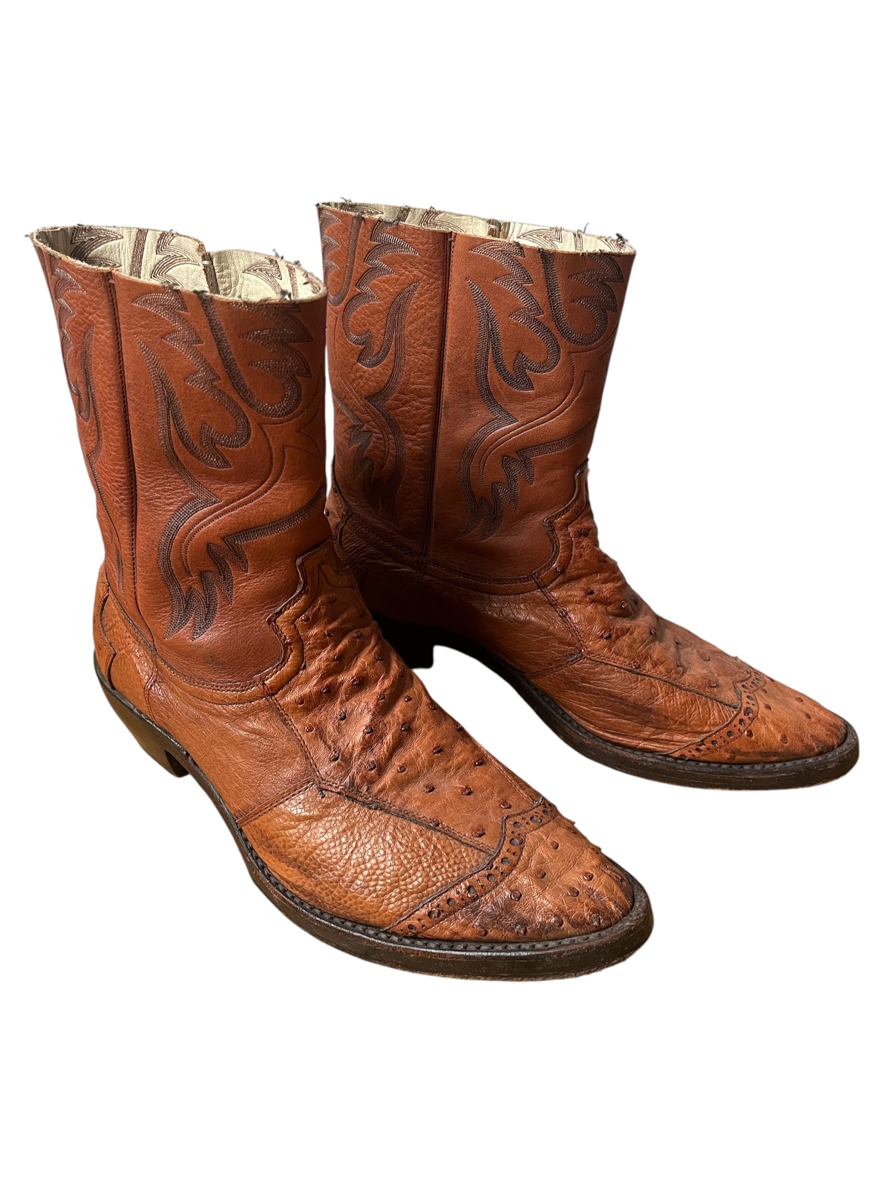 AW08 "My Own Private Portland" Ostrich Leather Western Cowboy Boots