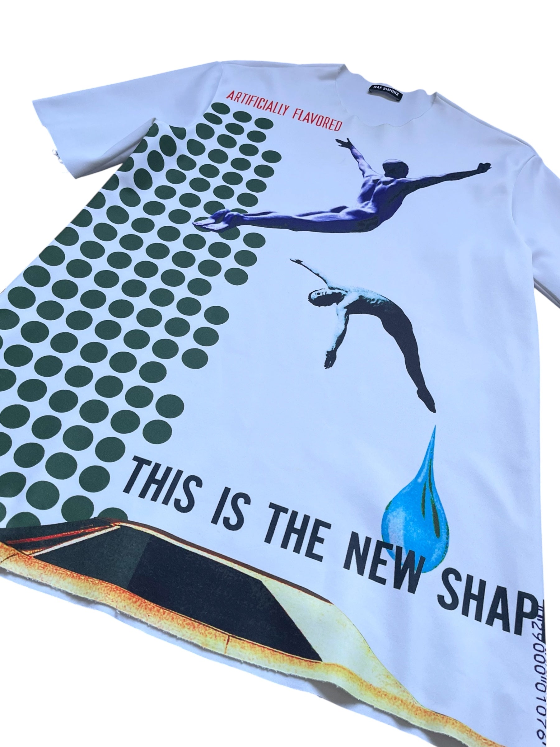 Raf Simons SS14 athletic neoprene T-shirt in black, featuring a sleek, fitted design with a round neckline and minimalist style.