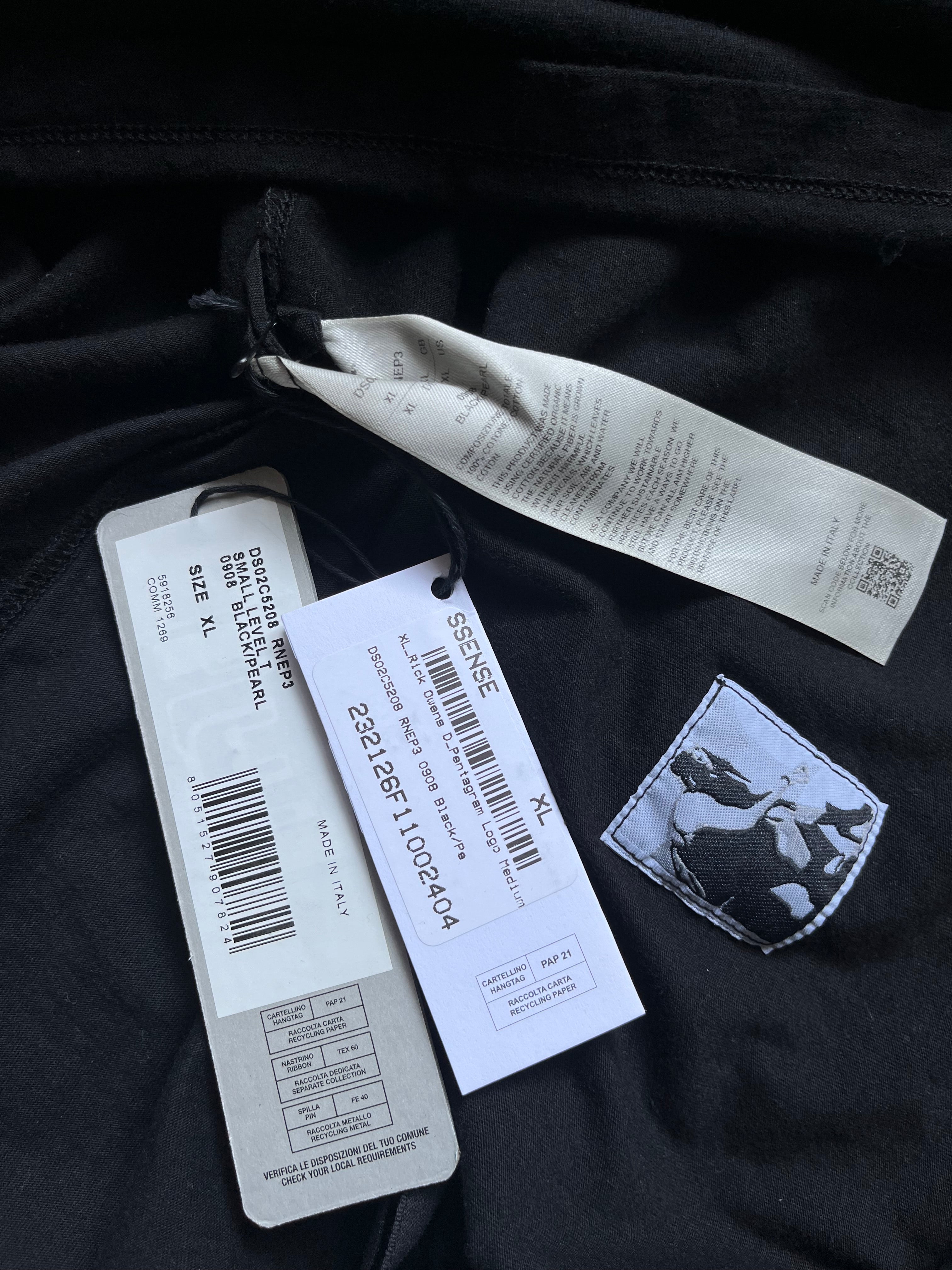 Rick Owens DRKSHDW Pentagram Small Level T-shirt in black with graphic print, showcasing a casual fit and modern style.