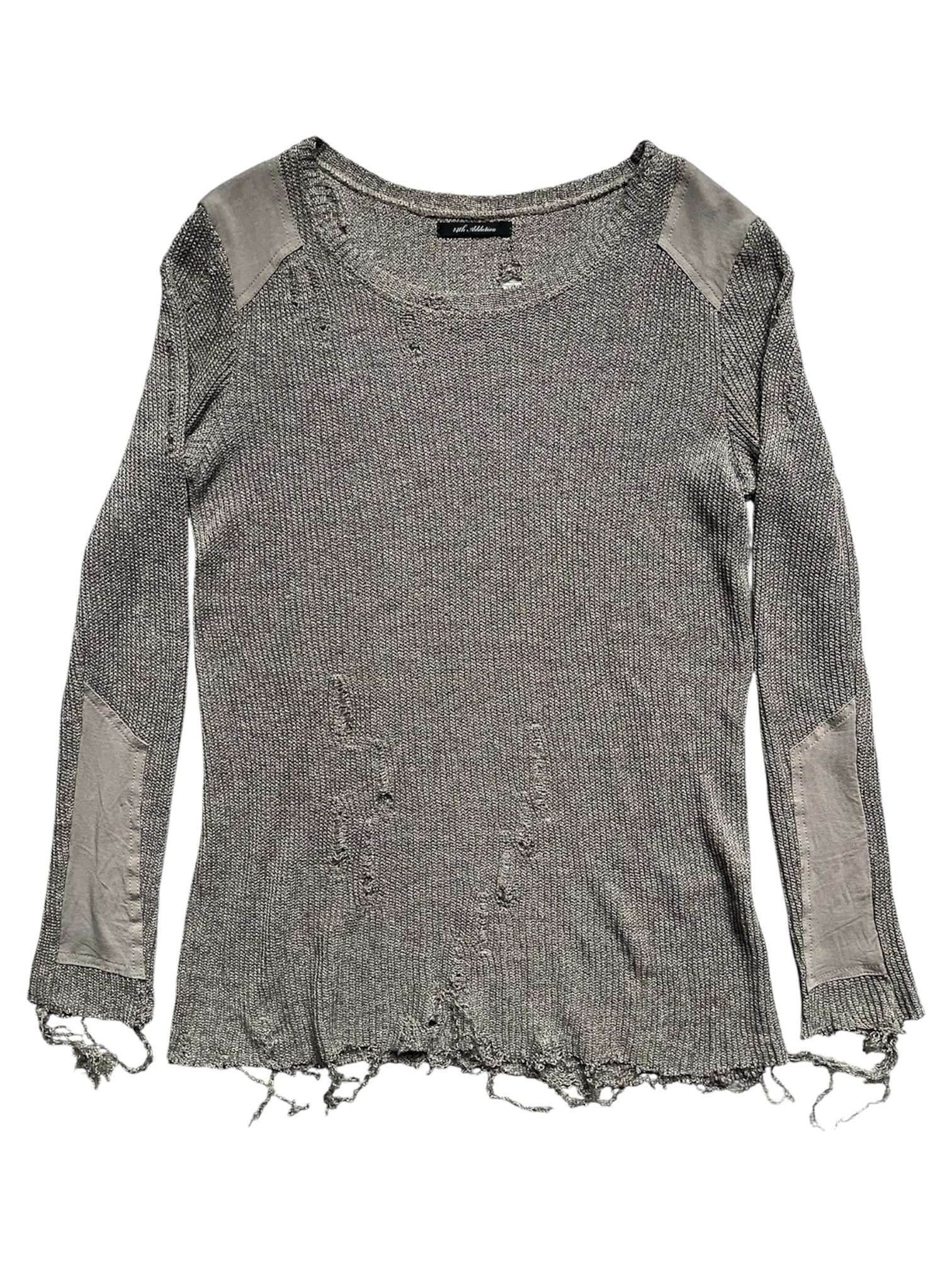 14th Addiction Bullet Holes Distressed Knit Sweater