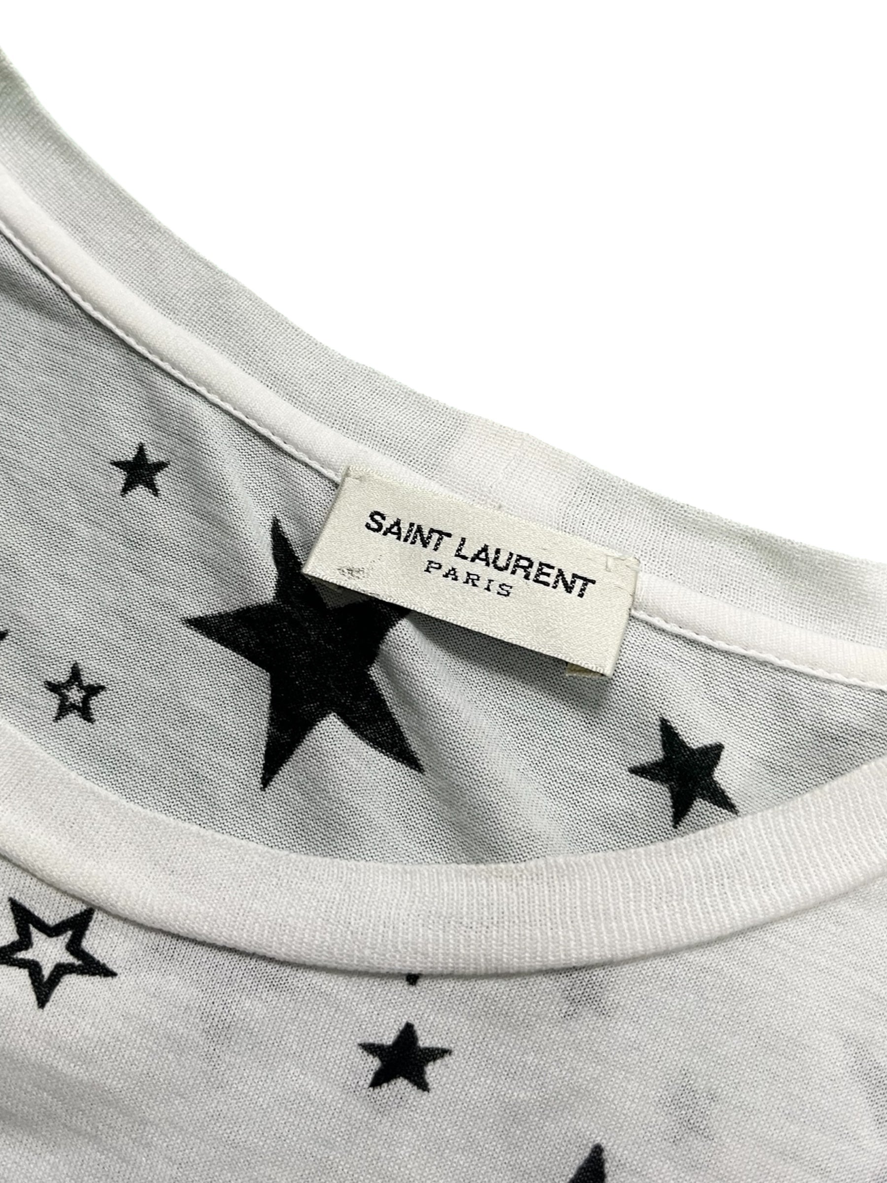 Saint Laurent SS14 Star T-shirt featuring a graphic star design on a casual black cotton T-shirt.