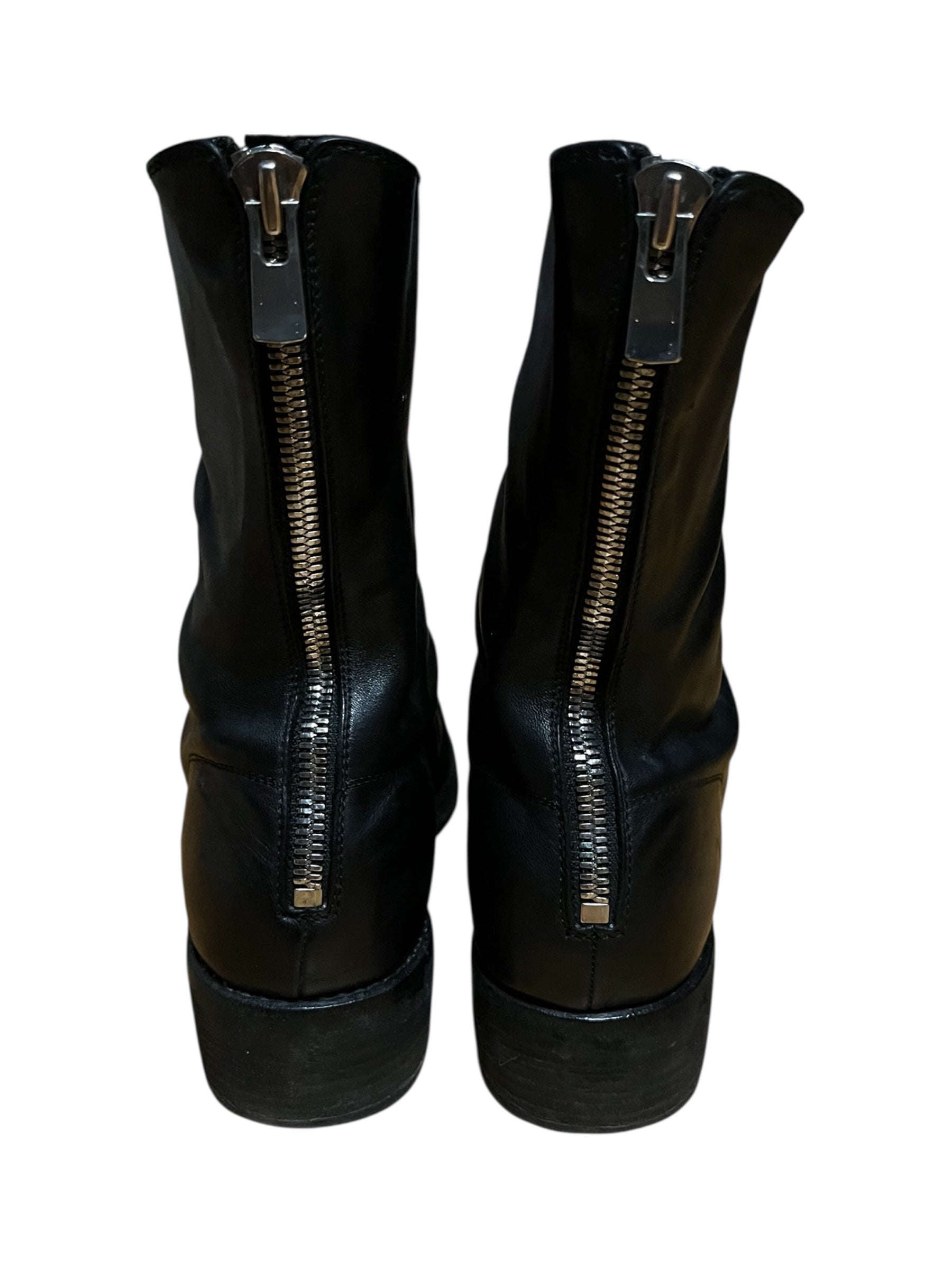 Guidi black horse full grain leather back zip boots showing sleek design and sturdy construction.