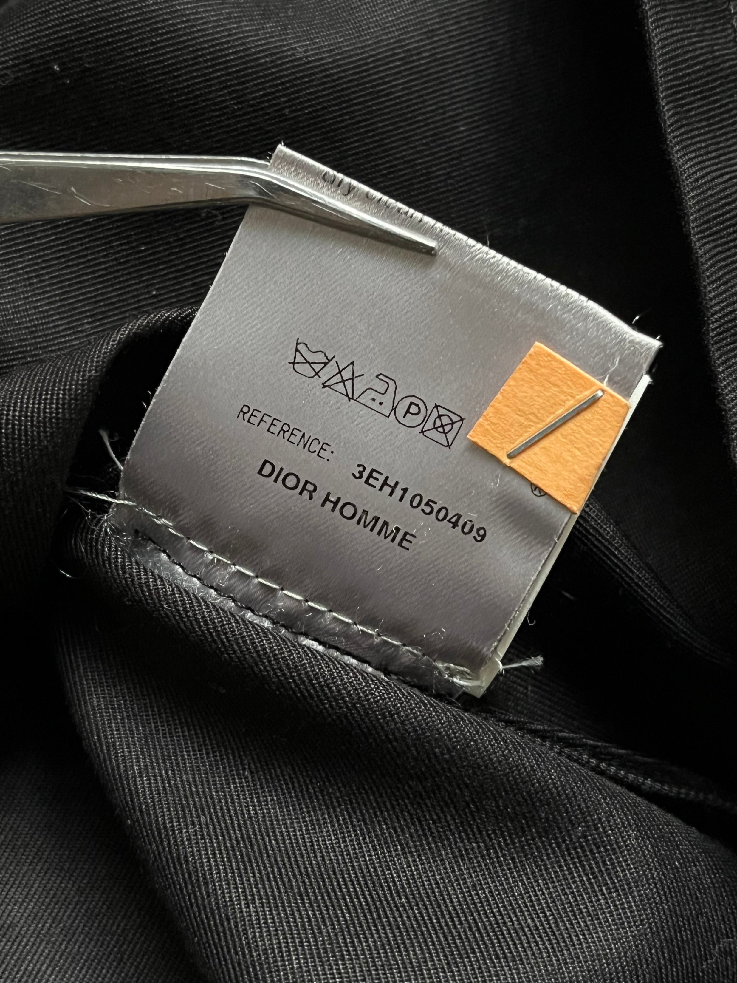 Dior SS03 "Follow Me" Bee black shirt featuring a bee graphic on a sleek black fabric, stylish and modern men's shirt.
