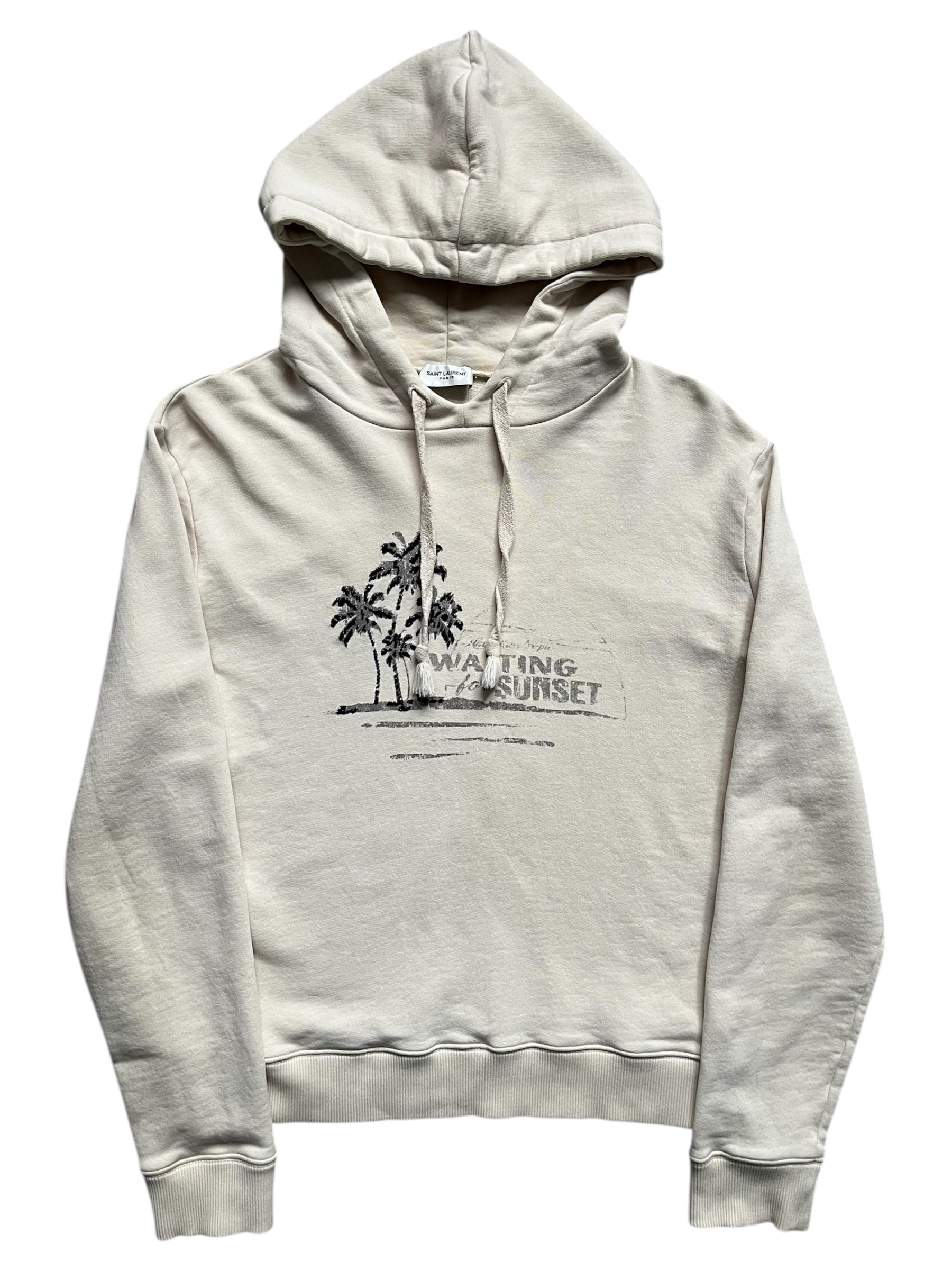 Saint Laurent SS17 Sunset Hoodie, front view showing the stylish hoodie with sunset graphic design and comfortable fit.